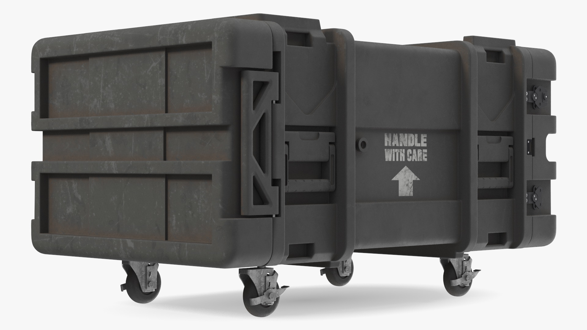 3D Wheeled Military Tough Storage Trunk Aged