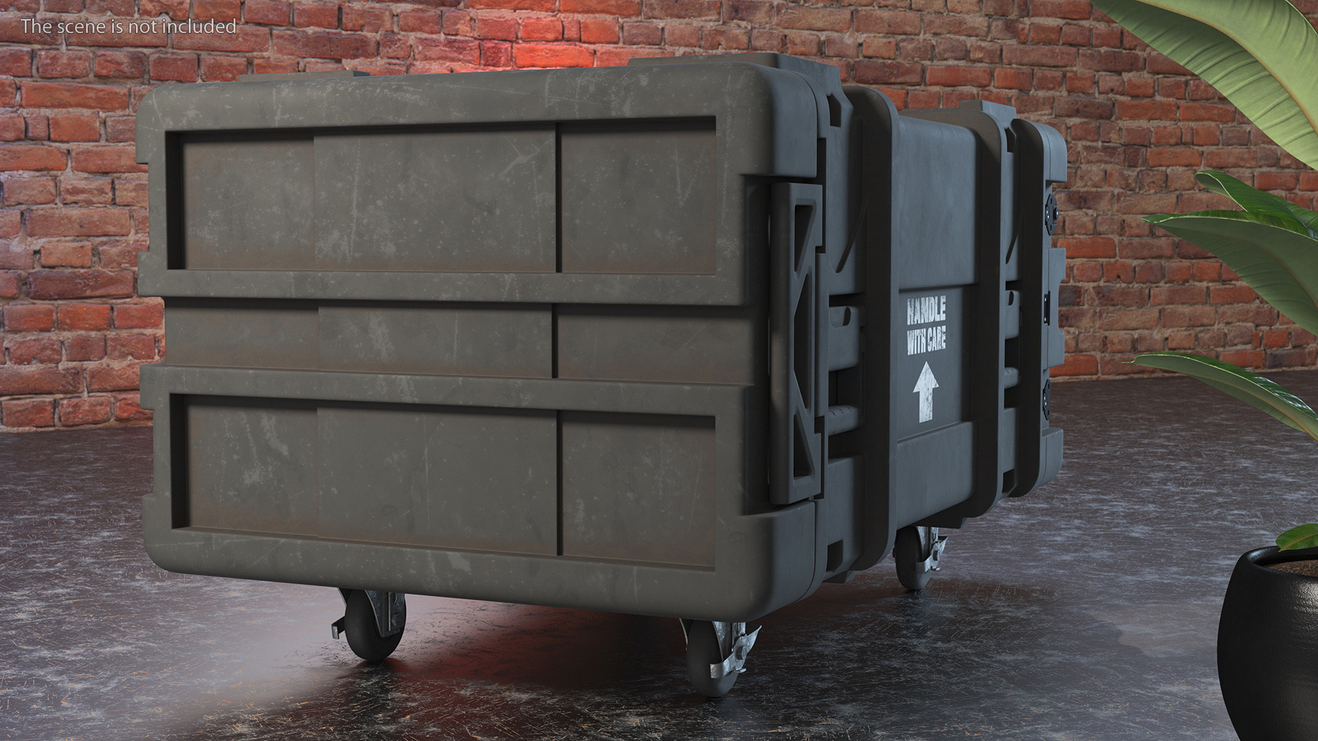 3D Wheeled Military Tough Storage Trunk Aged