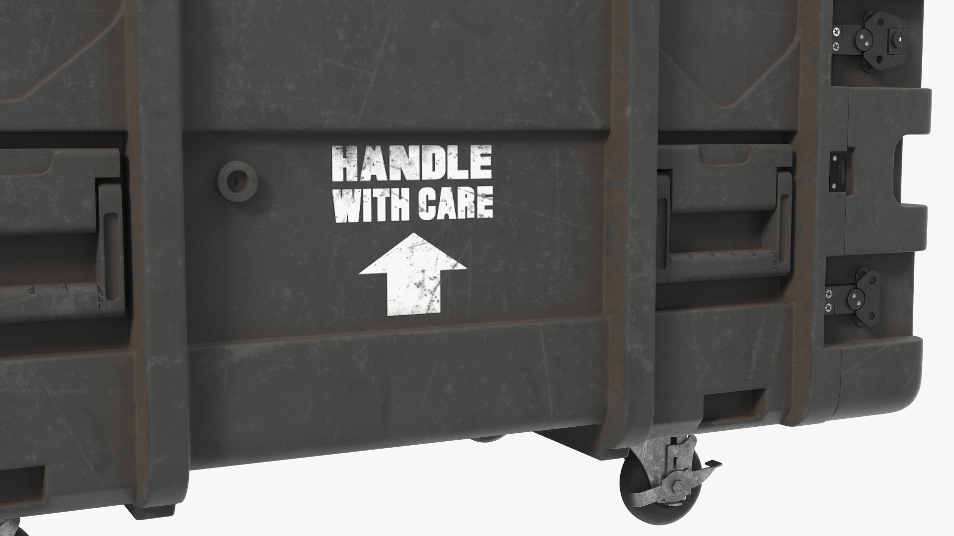 3D Wheeled Military Tough Storage Trunk Aged