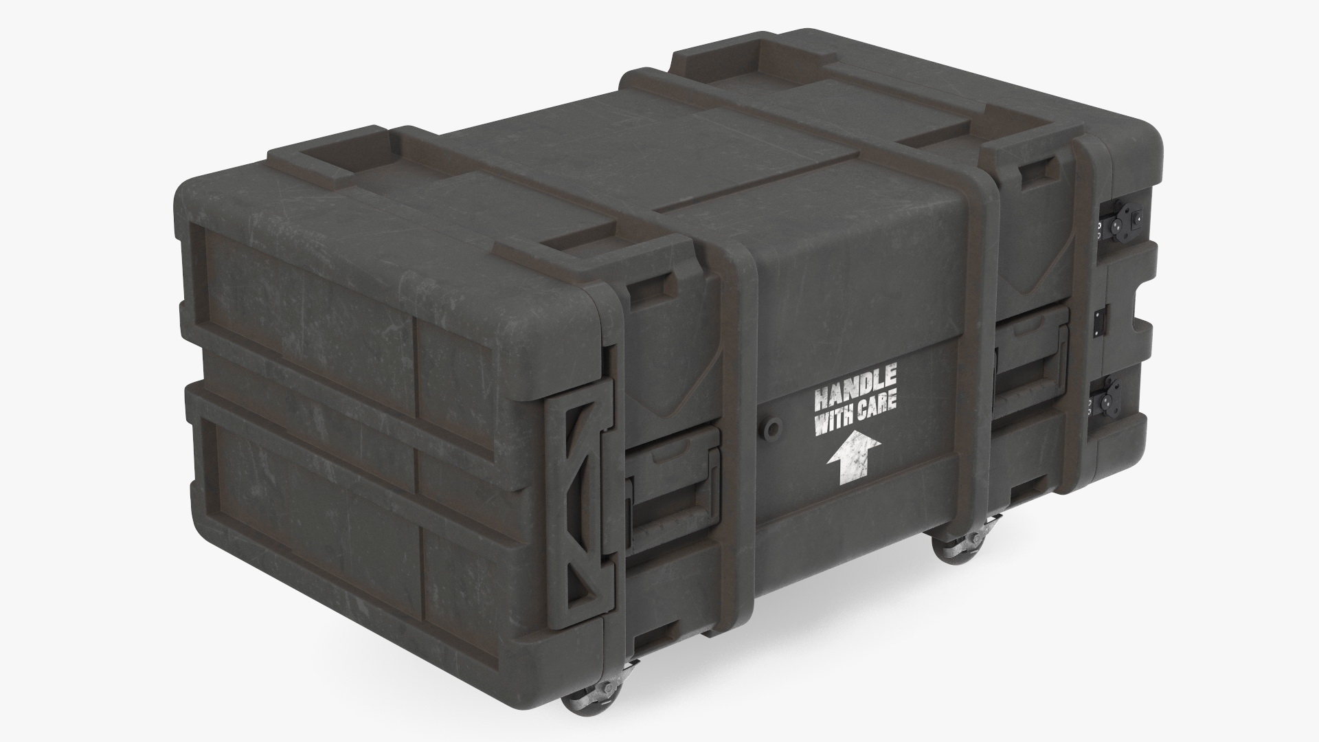 3D Wheeled Military Tough Storage Trunk Aged