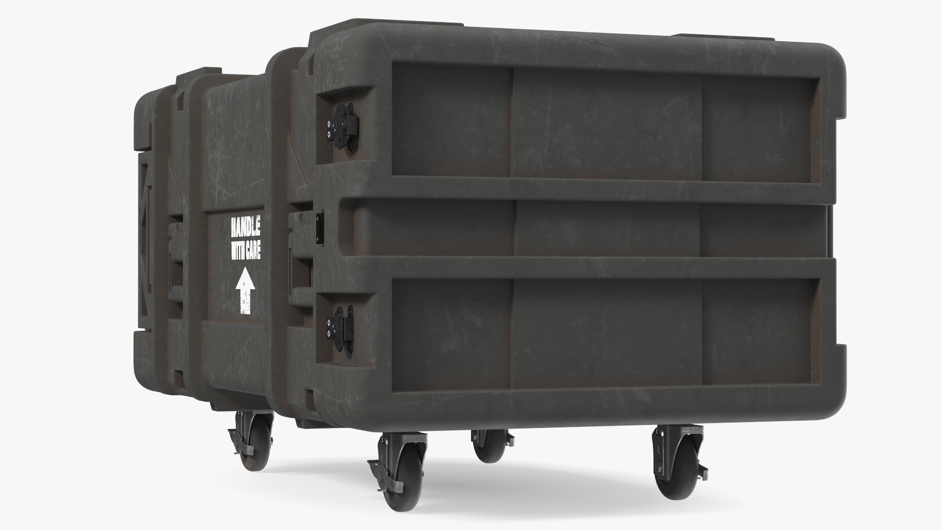 3D Wheeled Military Tough Storage Trunk Aged