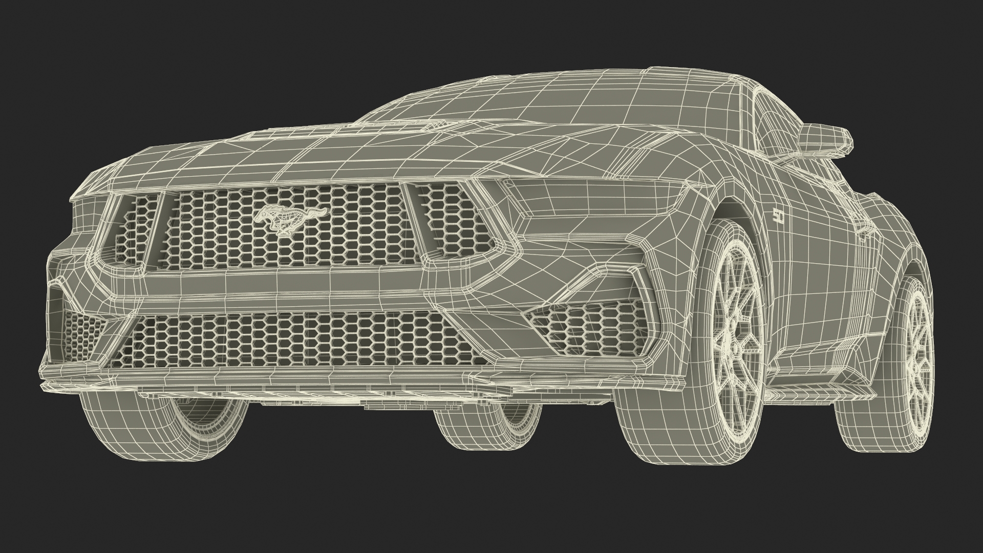 3D Ford Mustang 2024 Green model