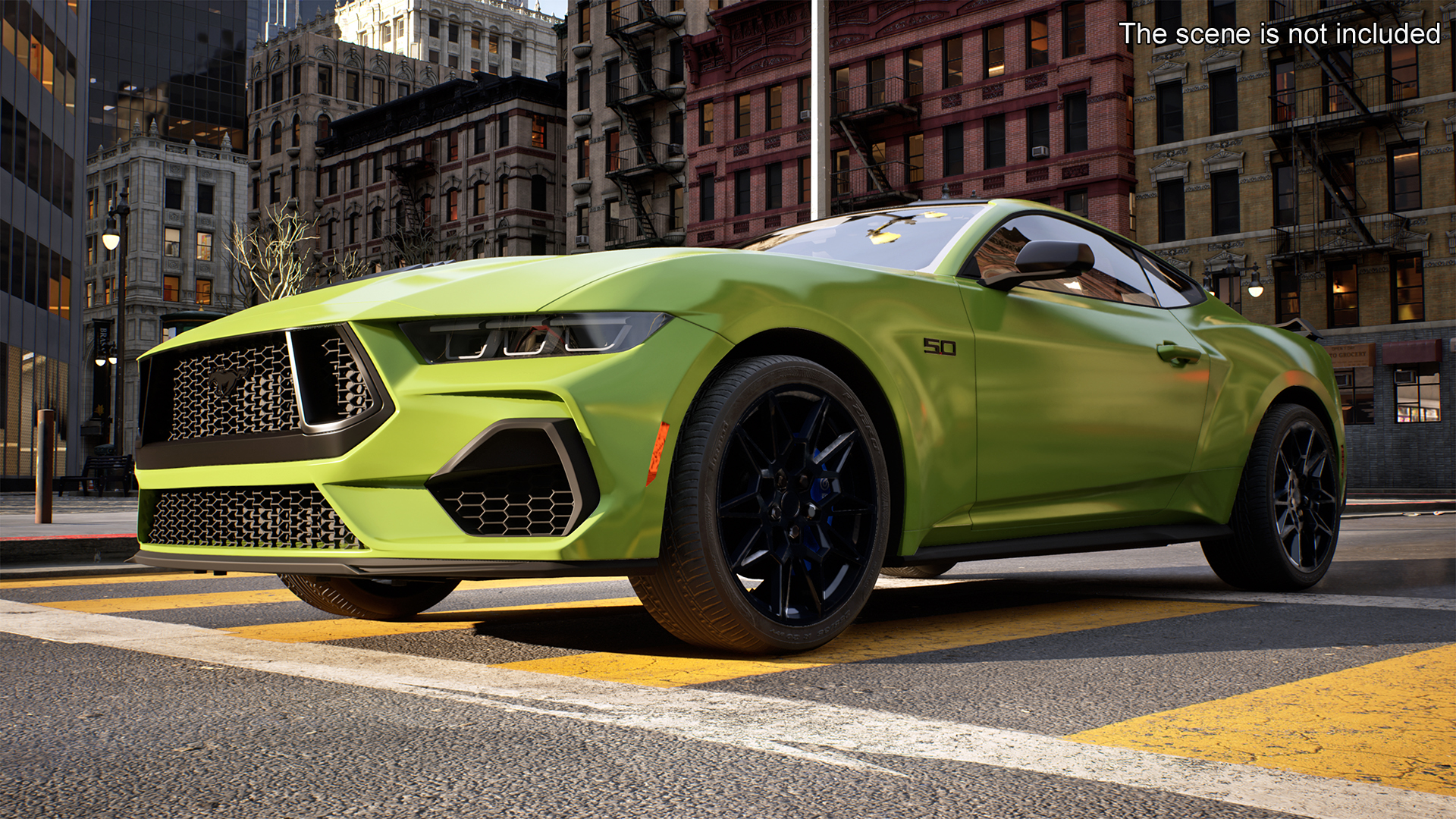 3D Ford Mustang 2024 Green model