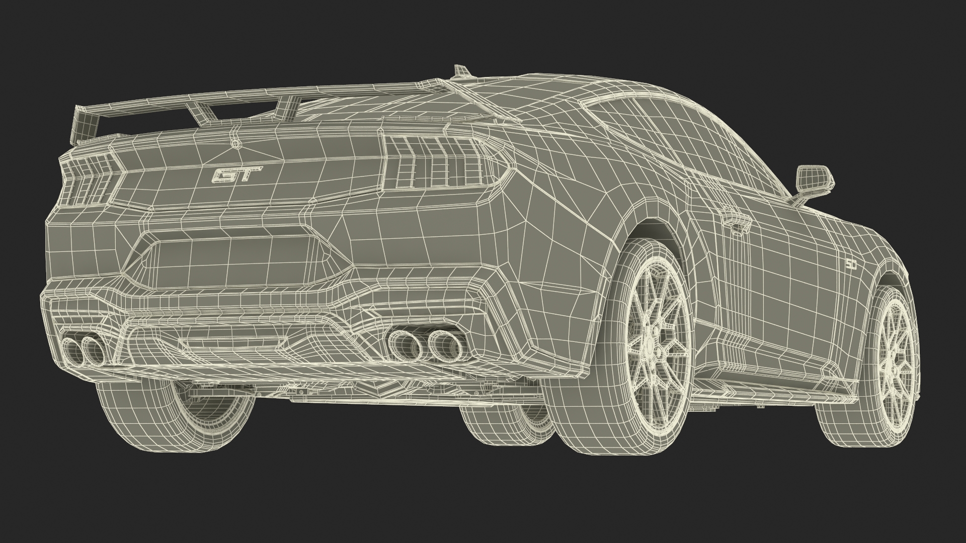 3D Ford Mustang 2024 Green model