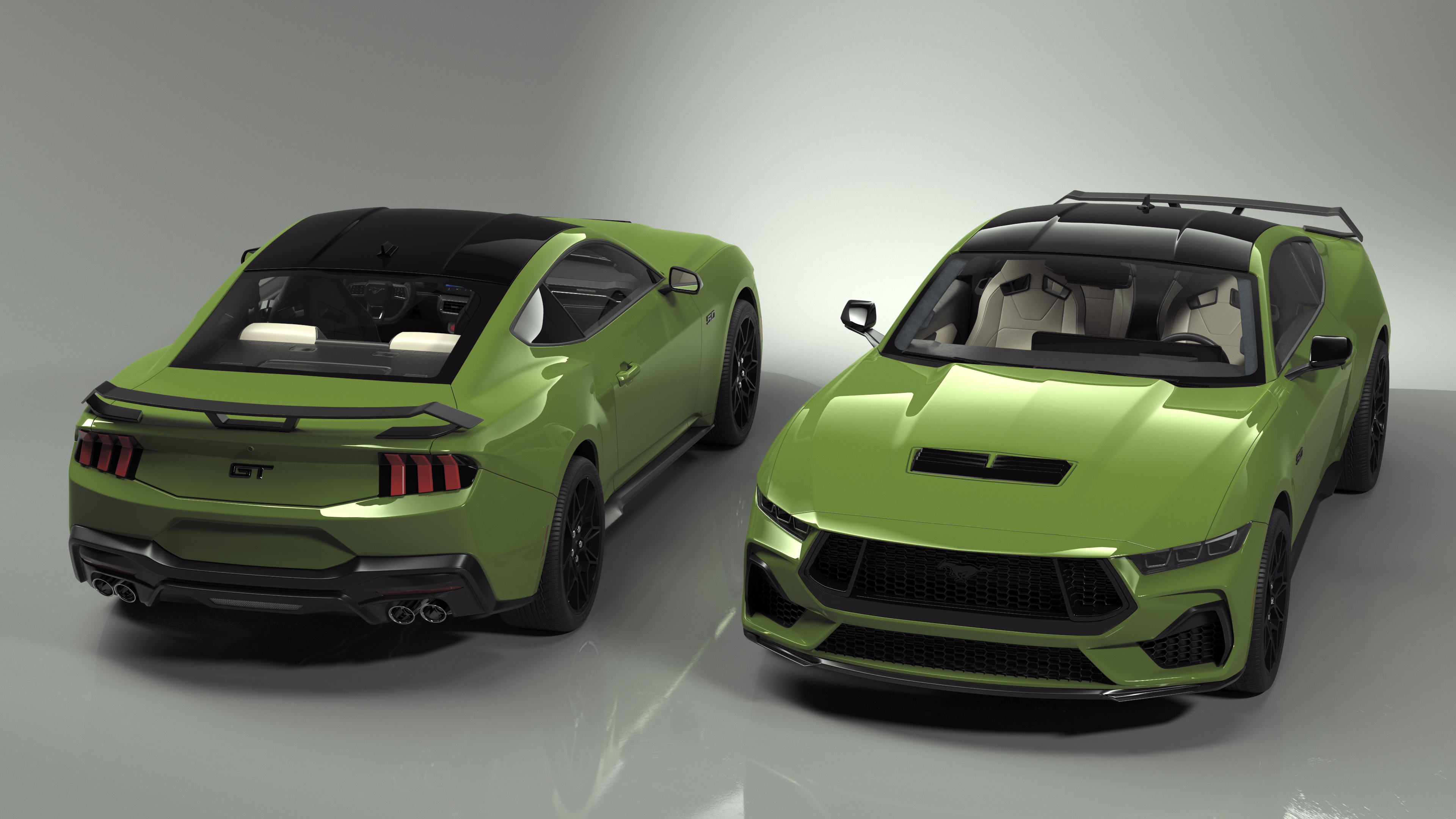 3D Ford Mustang 2024 Green model