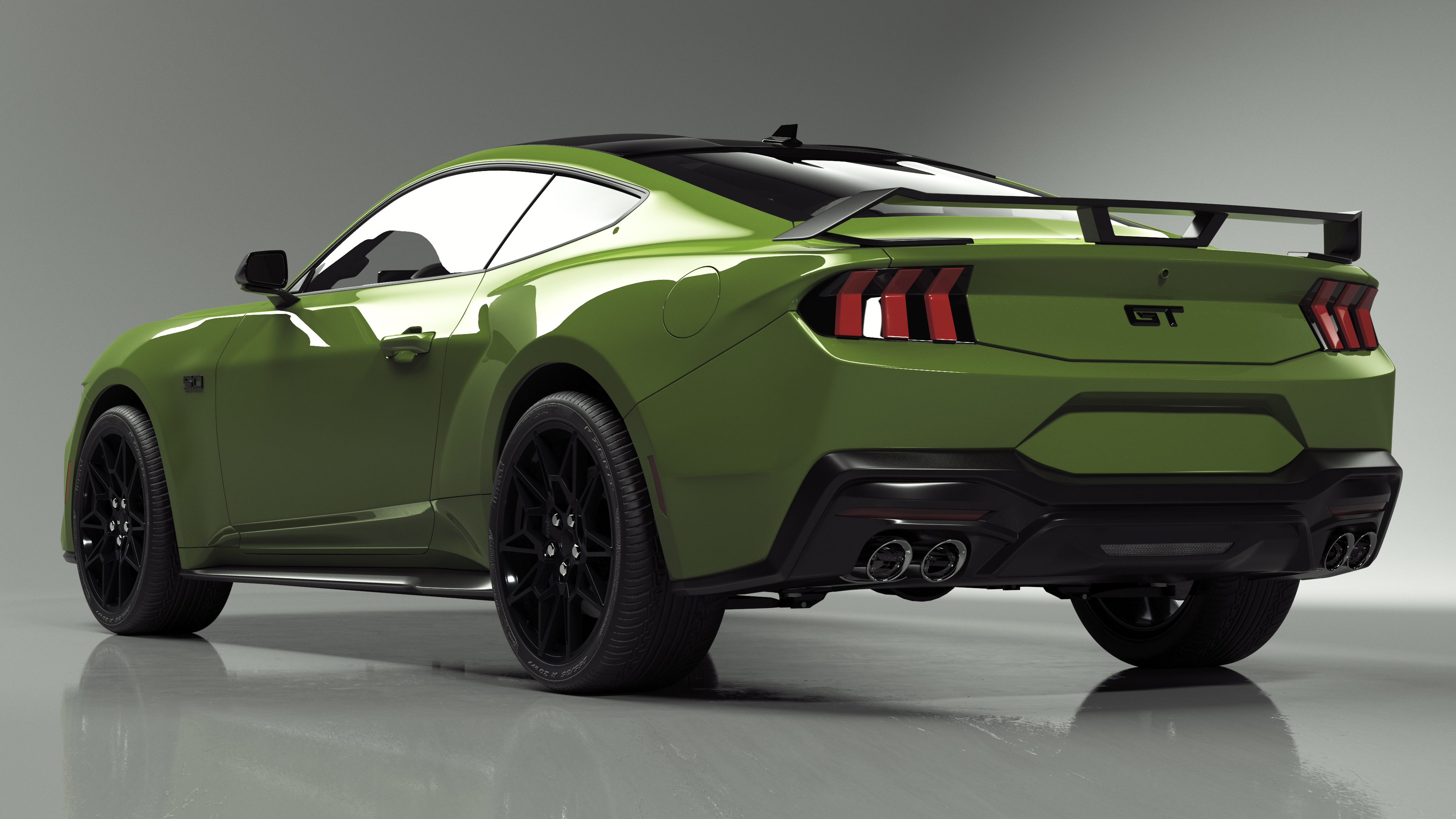 3D Ford Mustang 2024 Green model