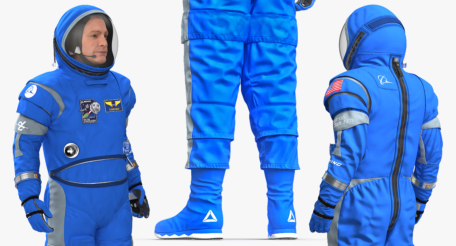 3D Astronaut Wearing Boeing Spacesuit Rigged