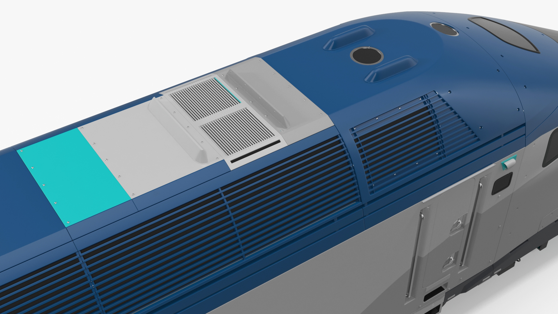 3D Blue High-Speed Passenger Train