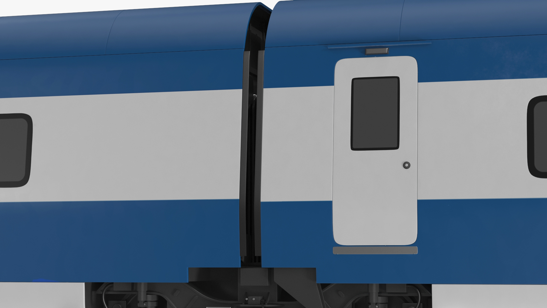 3D Blue High-Speed Passenger Train