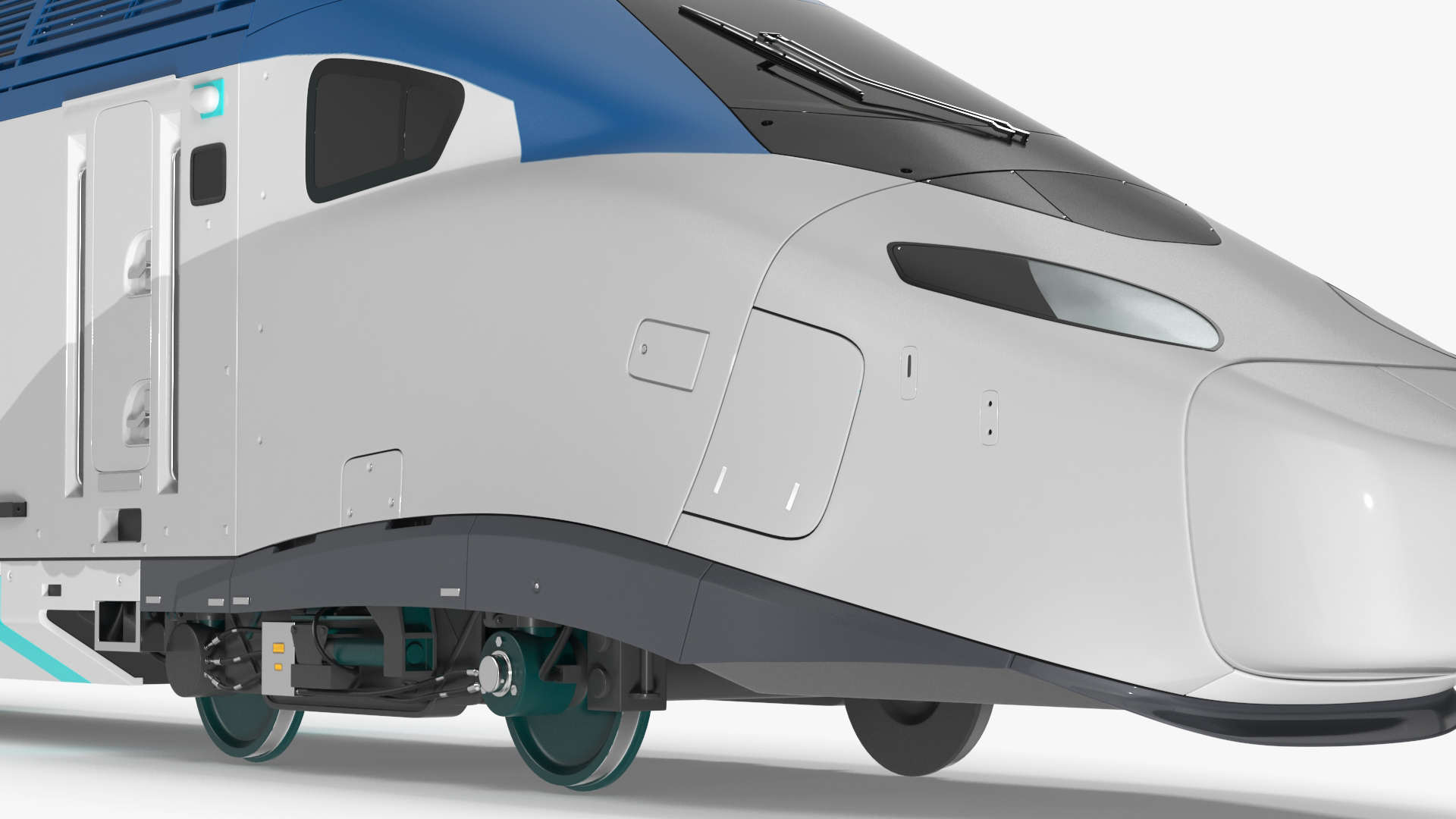 3D Blue High-Speed Passenger Train