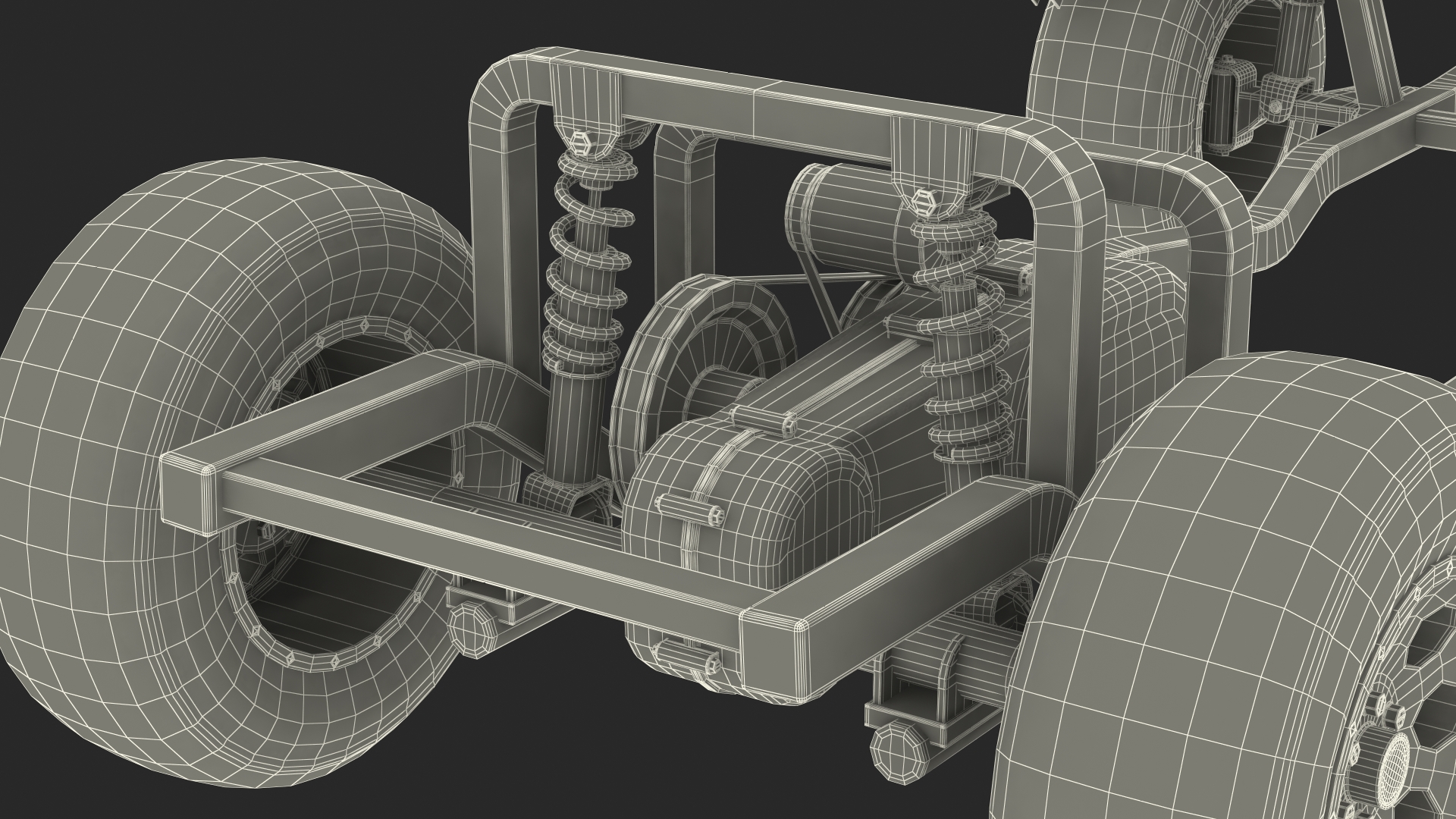 Golf Cart Chassis with Engine 3D model