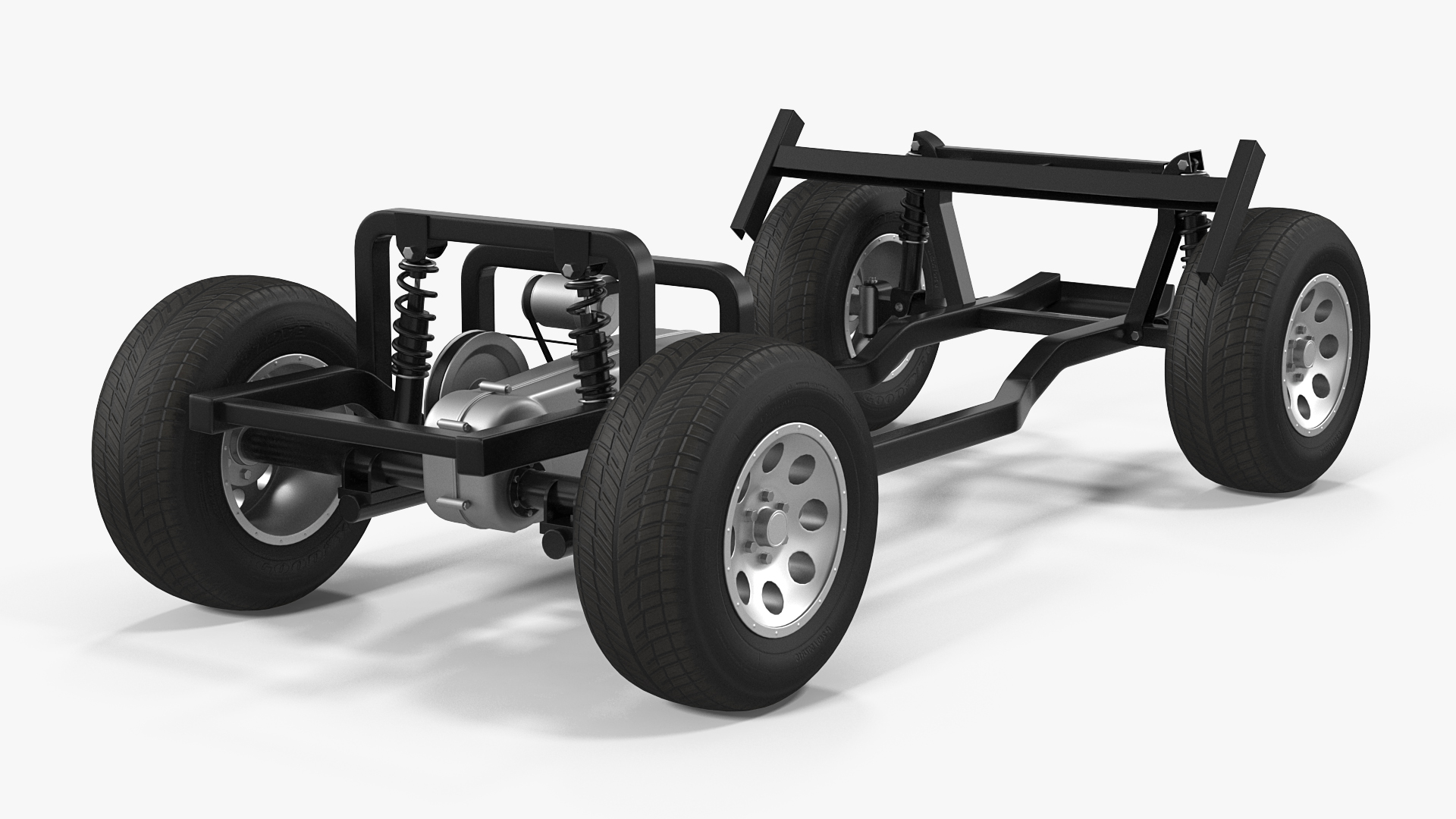 Golf Cart Chassis with Engine 3D model