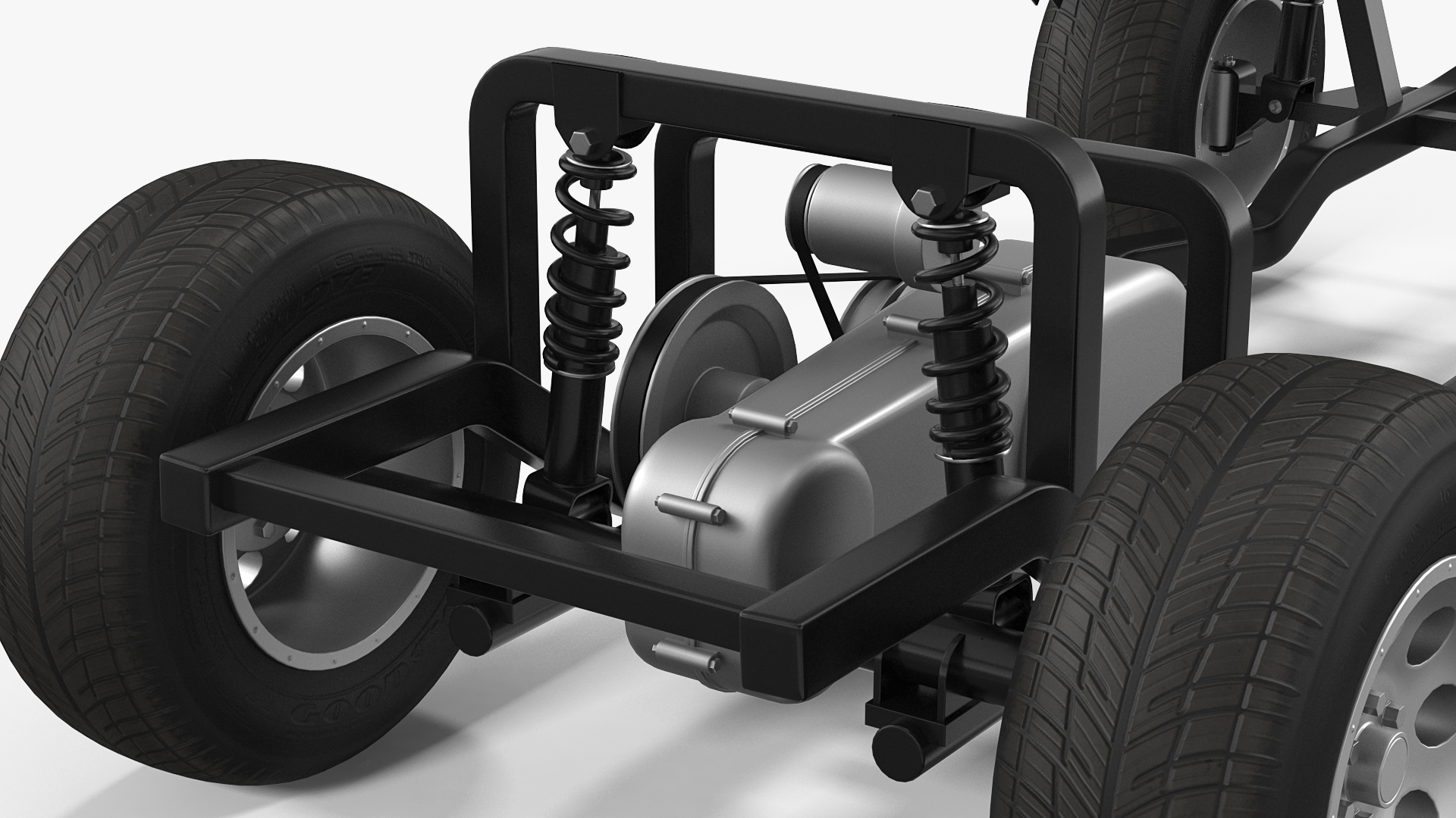 Golf Cart Chassis with Engine 3D model