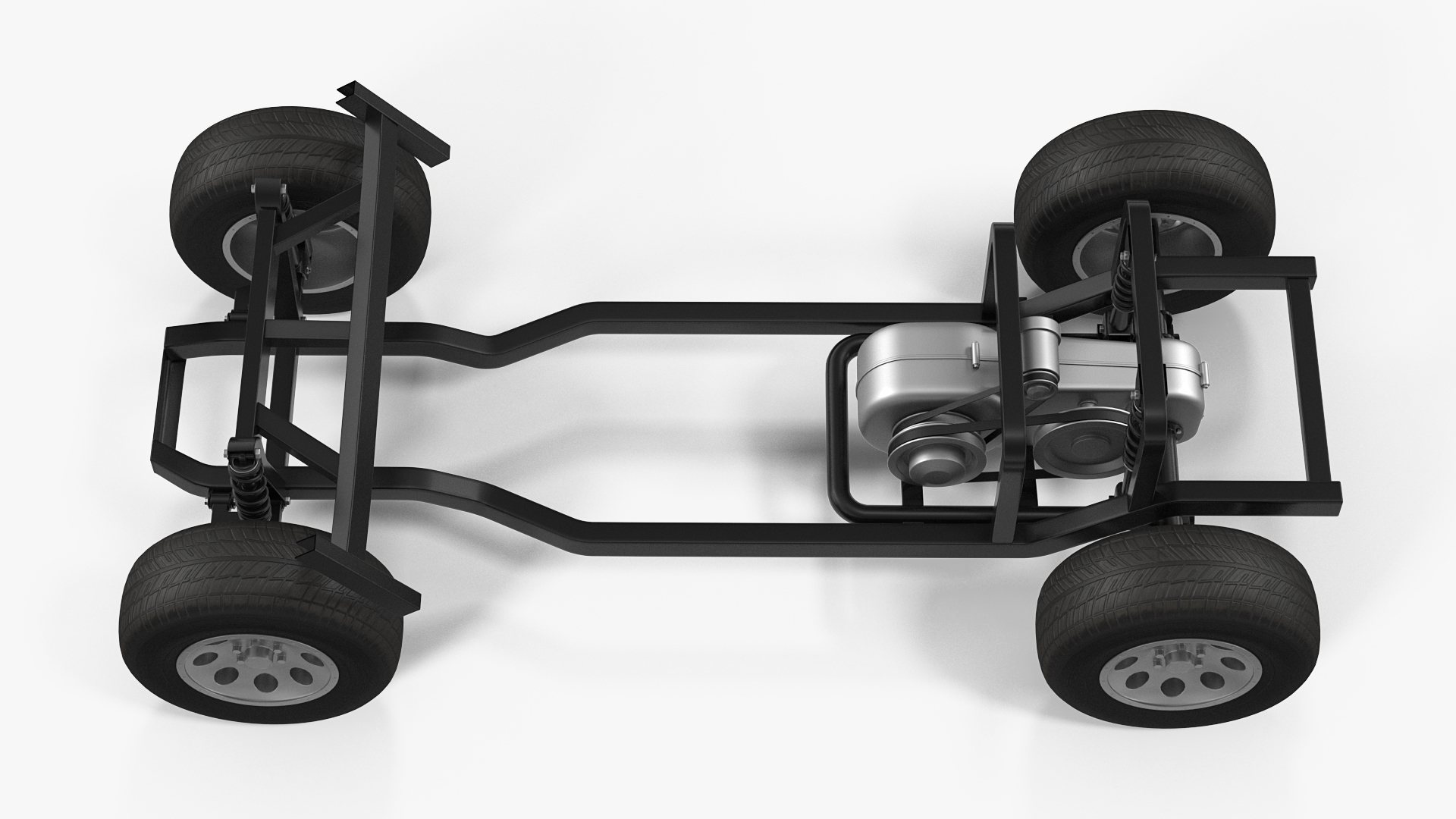 Golf Cart Chassis with Engine 3D model