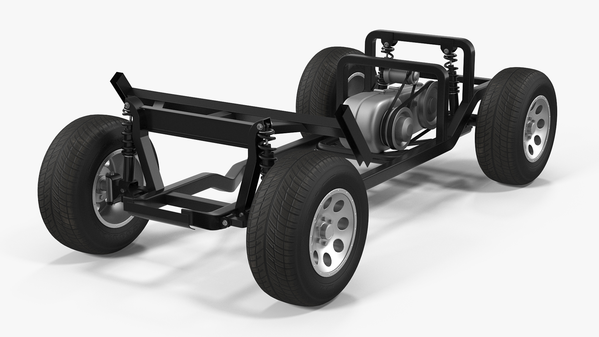 Golf Cart Chassis with Engine 3D model