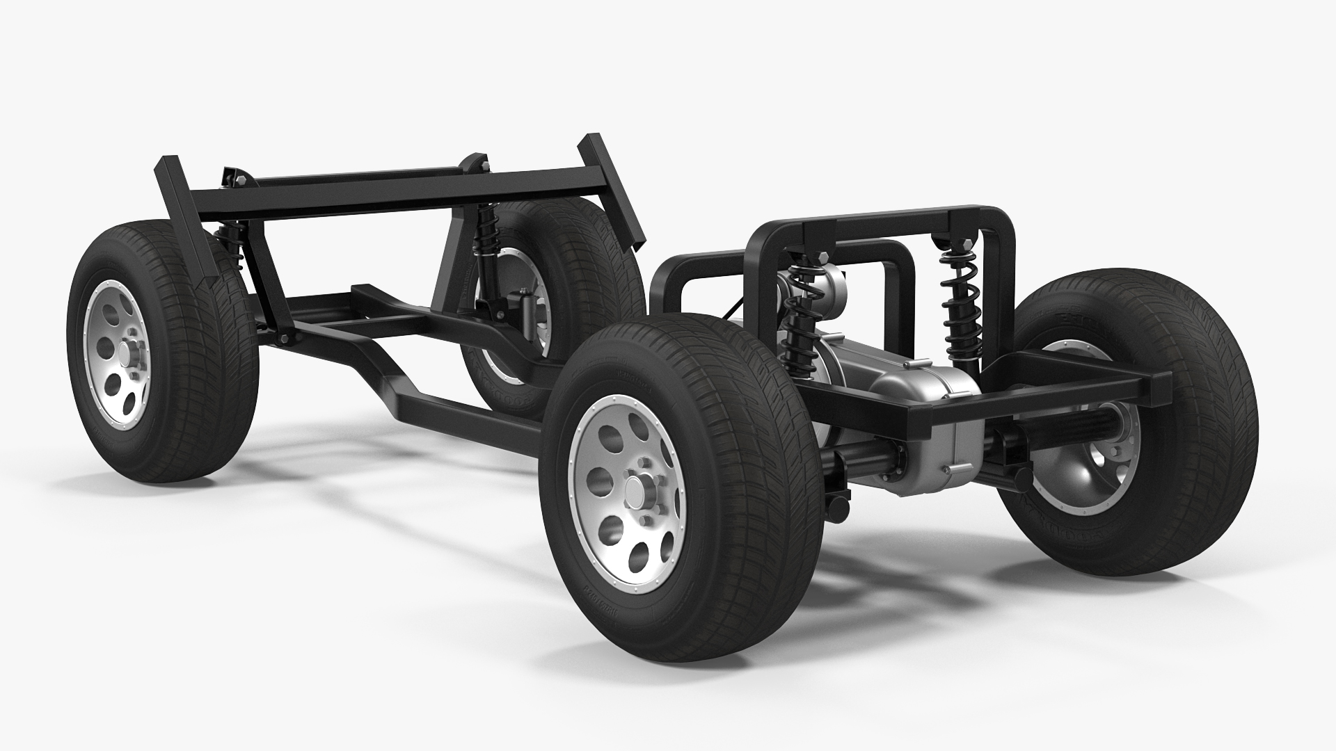 Golf Cart Chassis with Engine 3D model