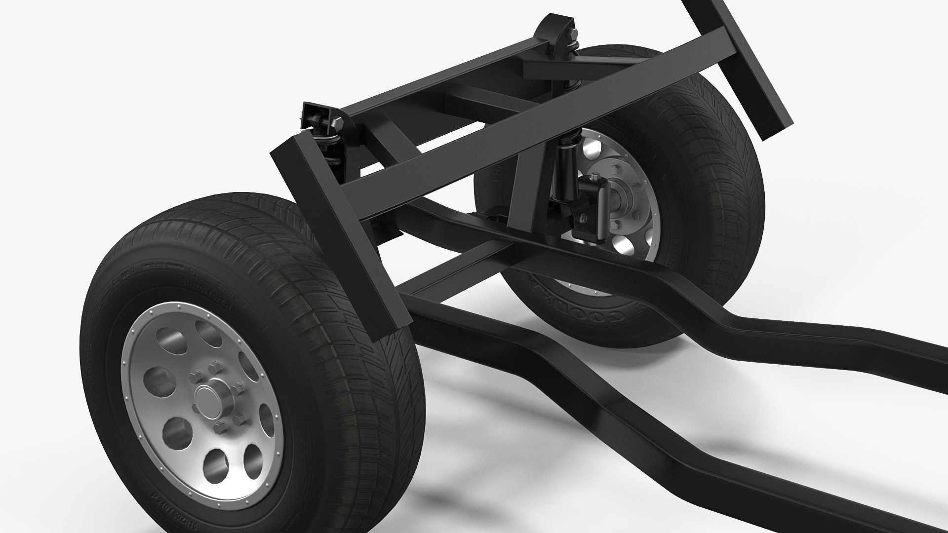 Golf Cart Chassis with Engine 3D model