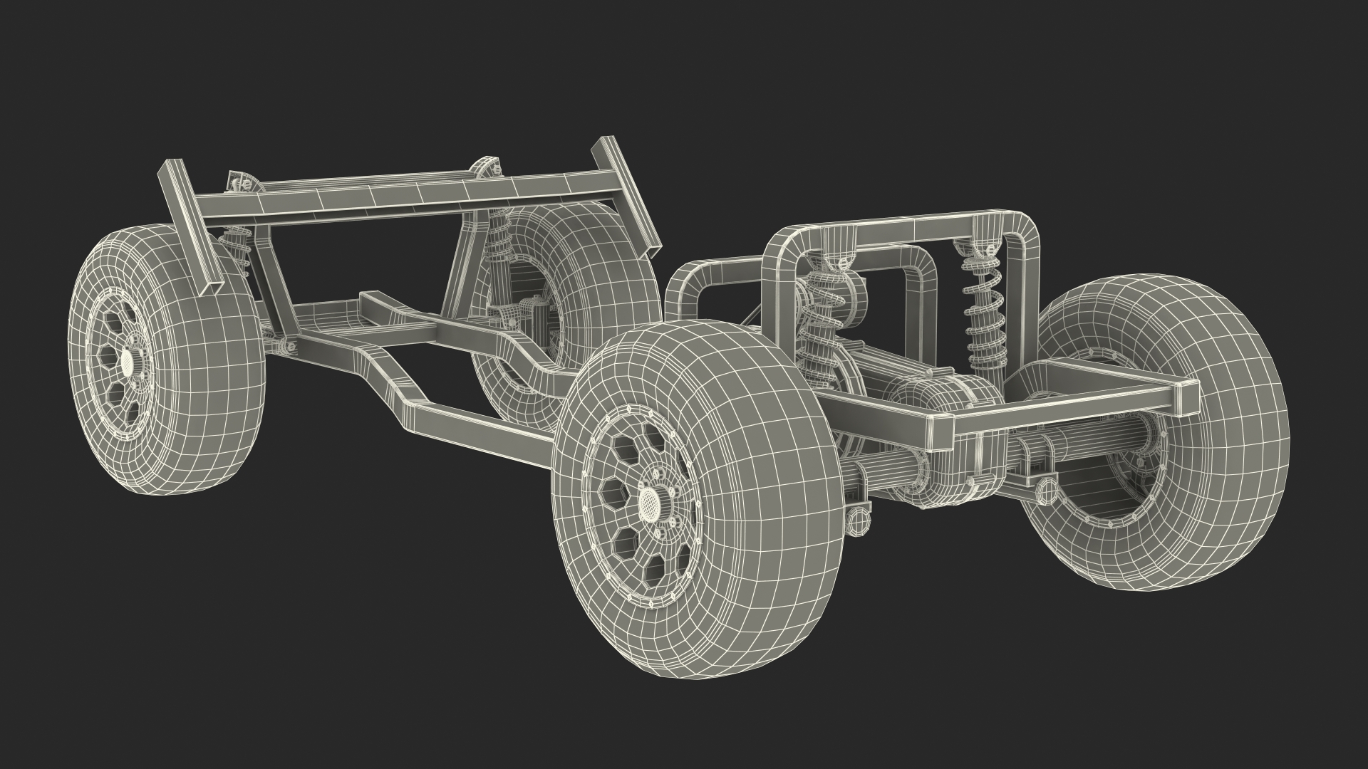 Golf Cart Chassis with Engine 3D model