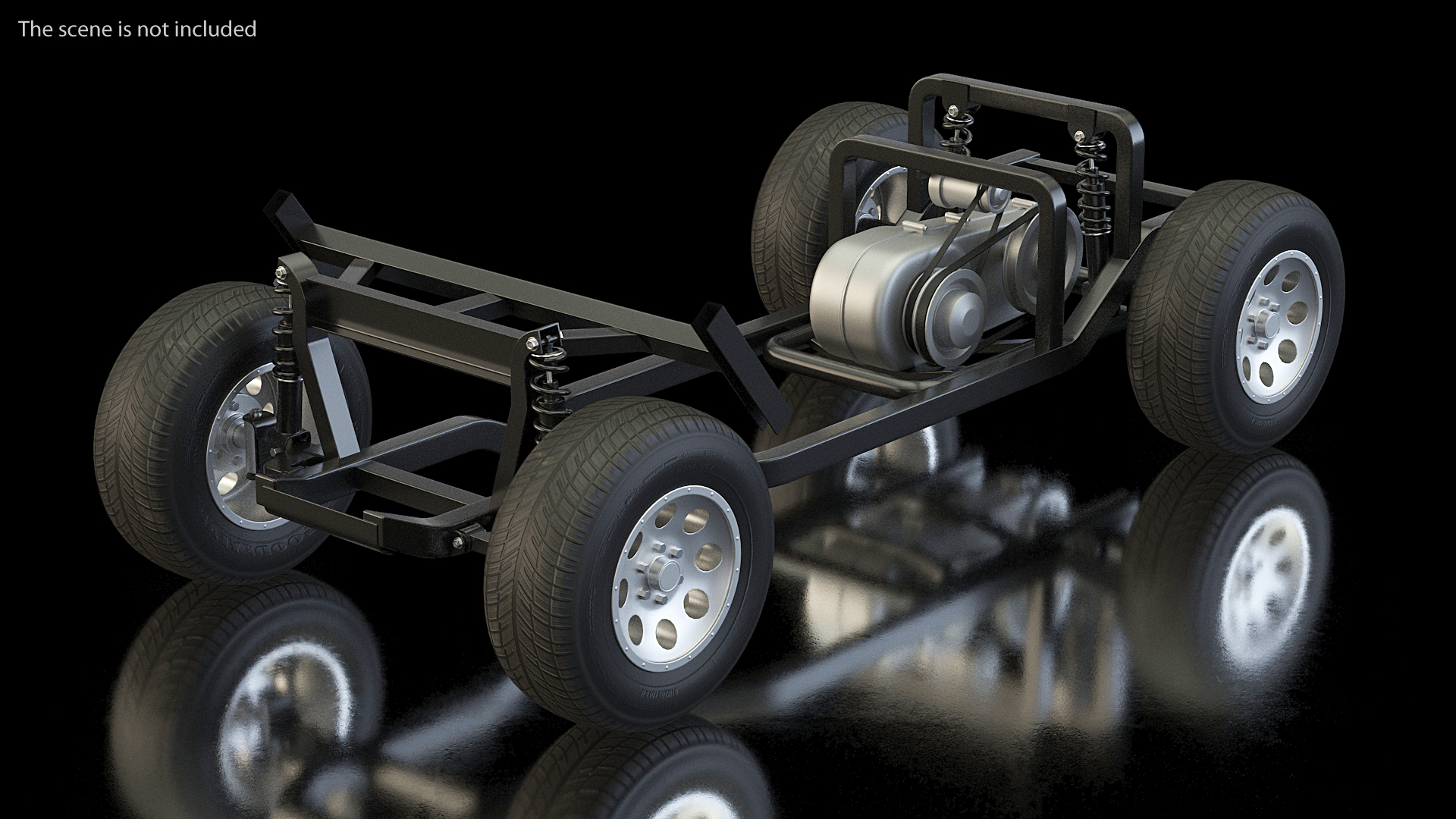 Golf Cart Chassis with Engine 3D model