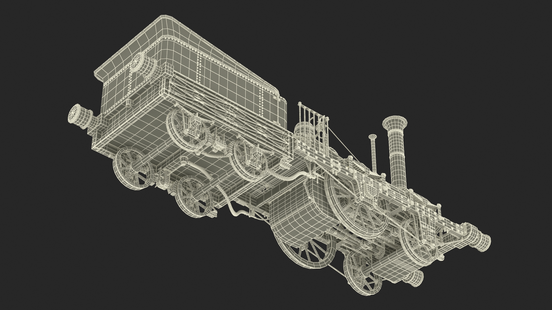 Old Locomotive Planet by Robert Stephenson 1830 3D