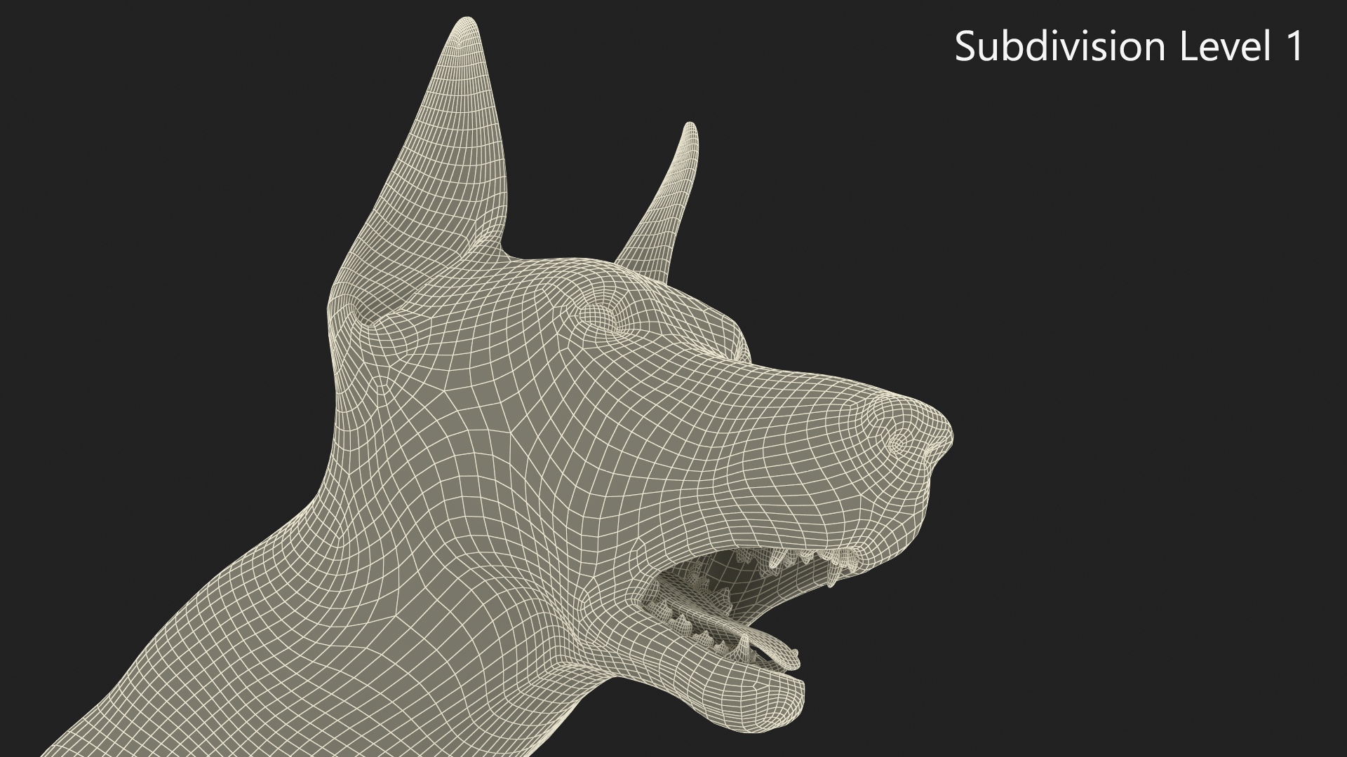 3D Doberman Dog Brown Running