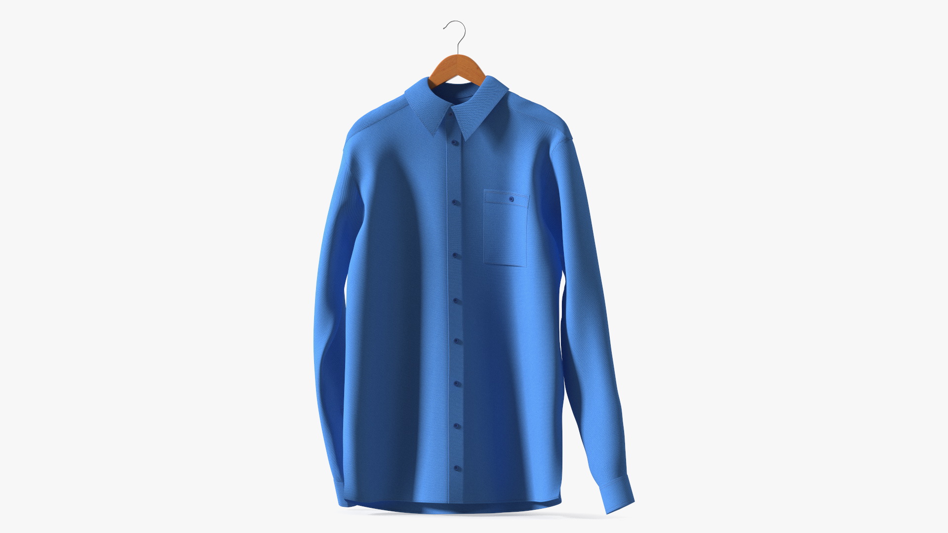 3D Mens Long Sleeve Dress Shirt on Hanger model