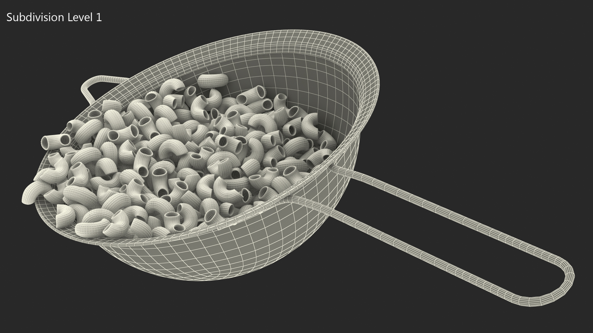 Cooked Elbows Pasta 3D model