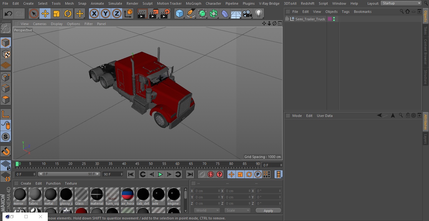 3D Semi Trailer Truck model