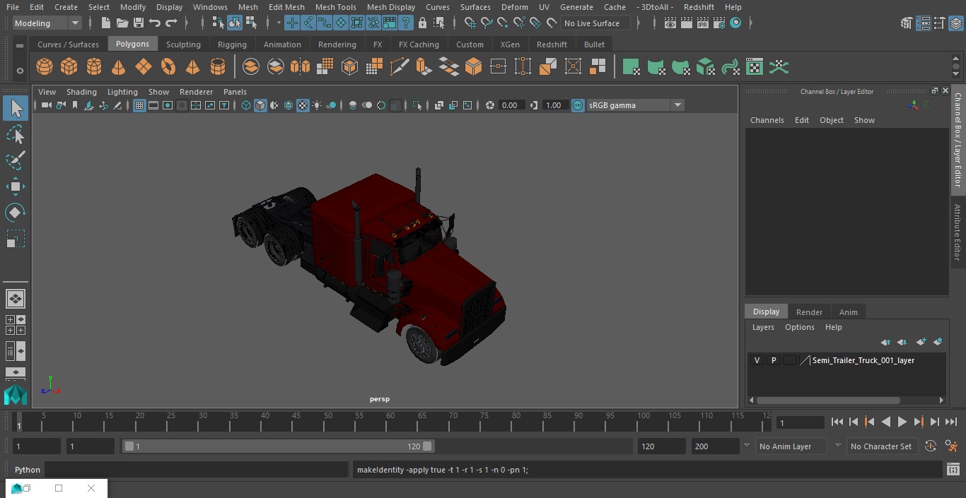 3D Semi Trailer Truck model