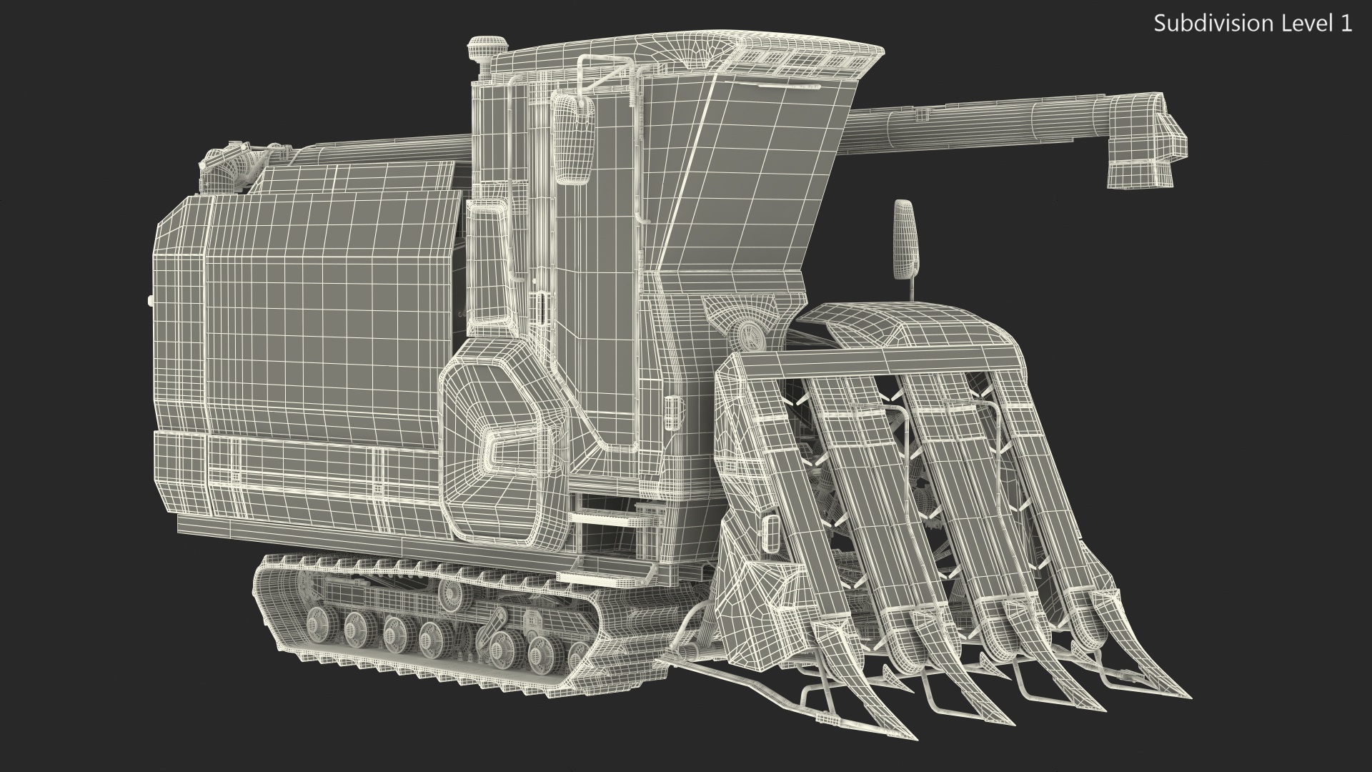 3D Kubota AR96 Rice Combine Harvester Rigged