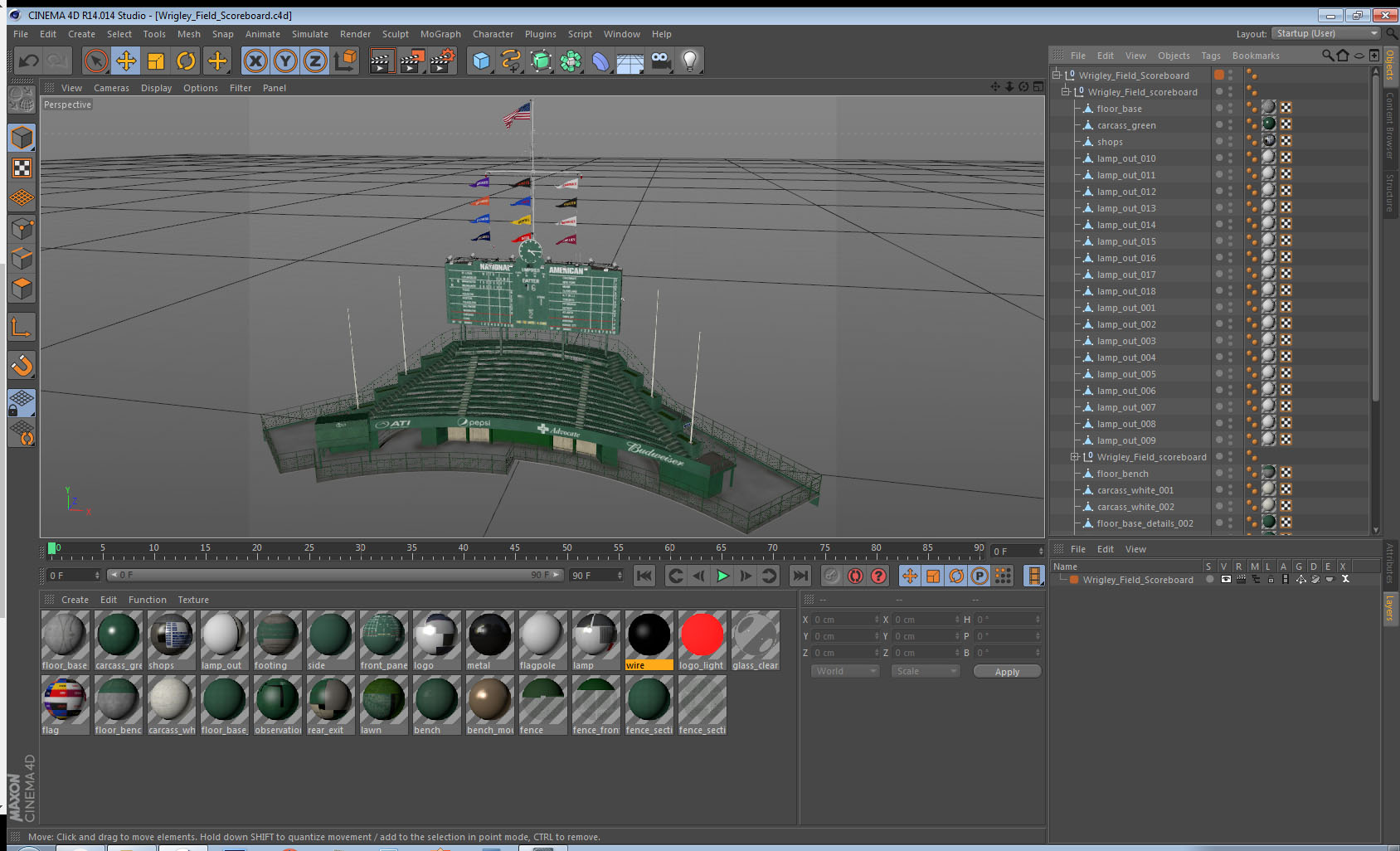 Wrigley Field Scoreboard 3D model