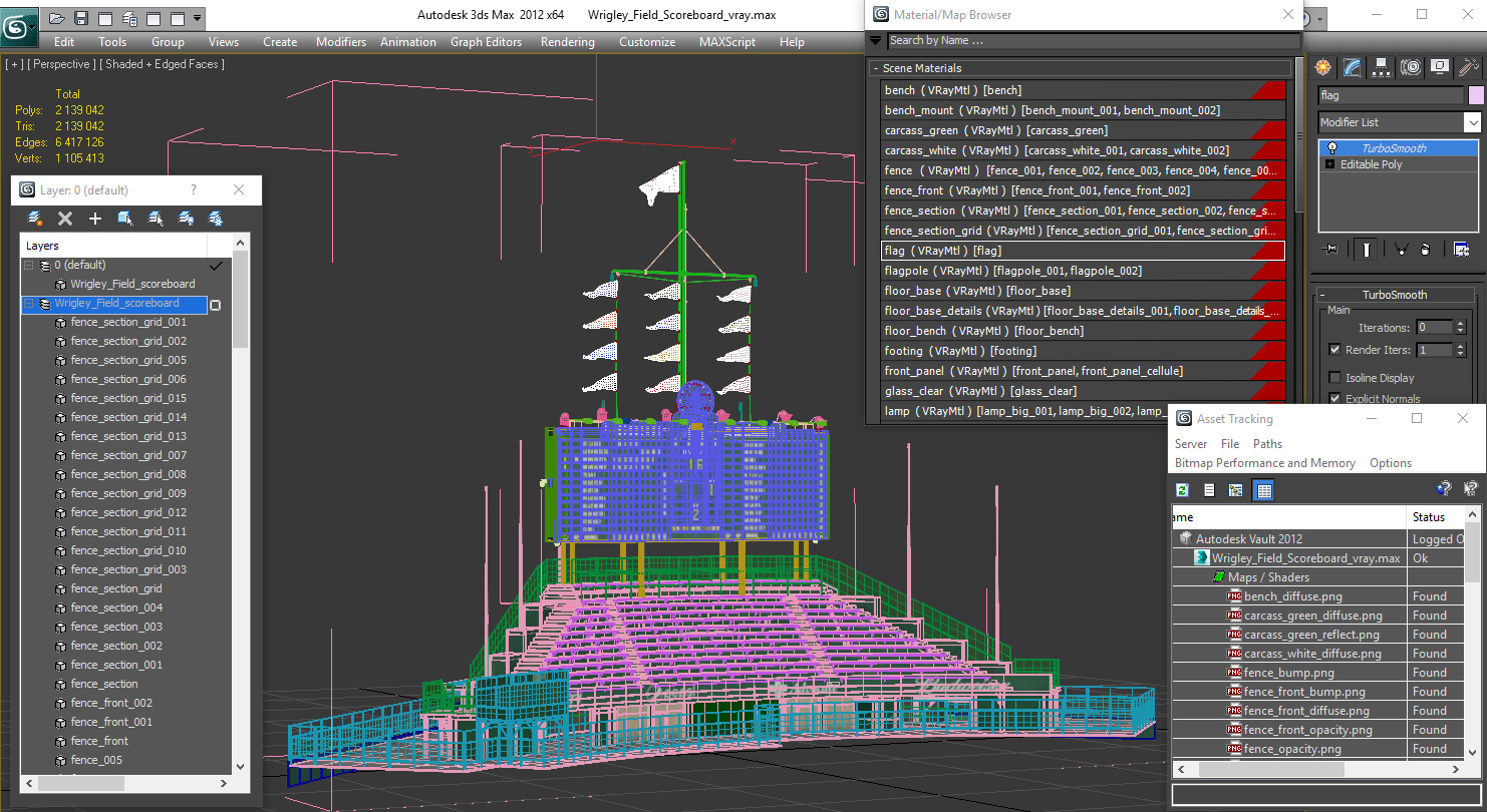 Wrigley Field Scoreboard 3D model