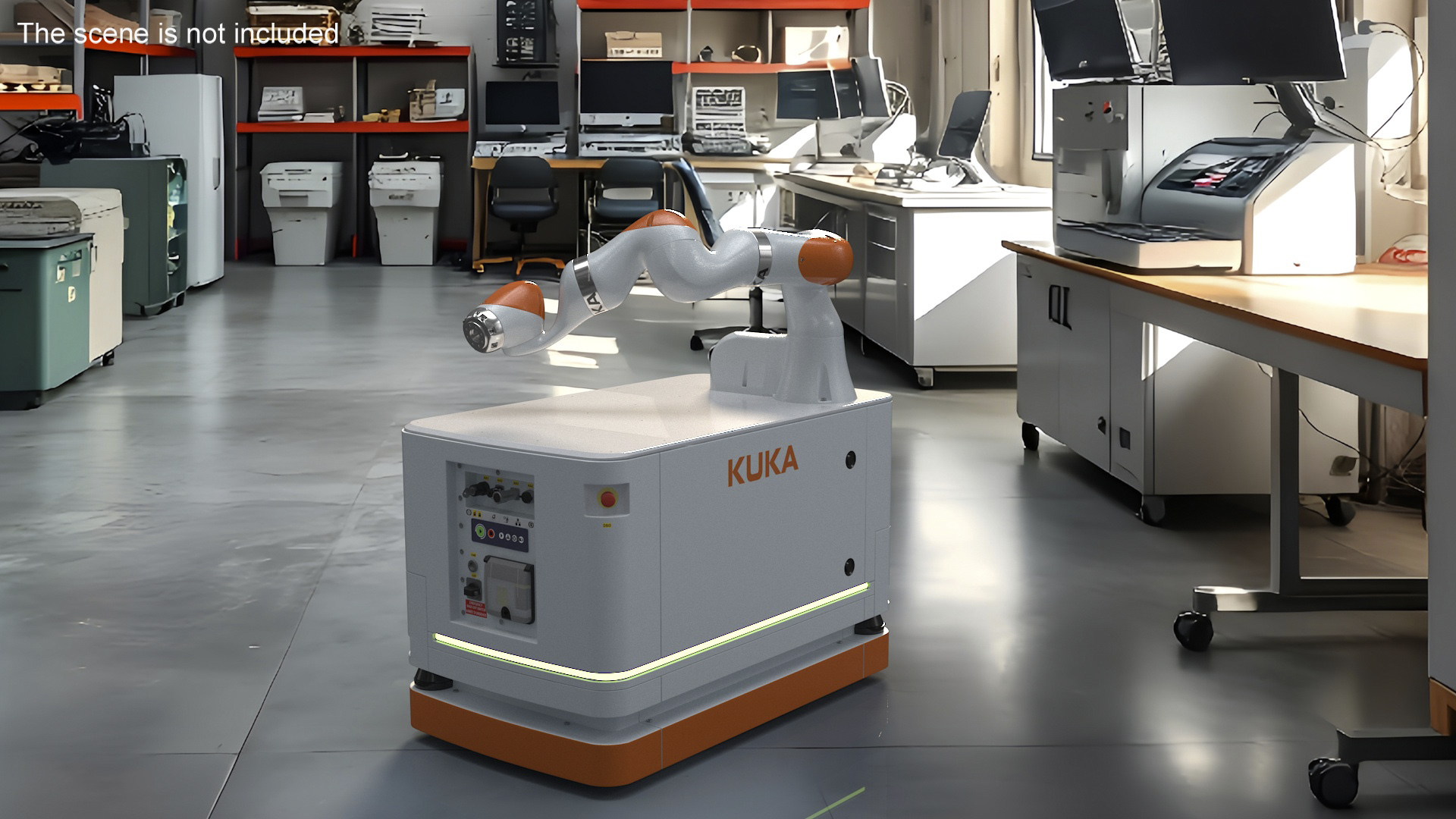 Mobile Robot KUKA KMR Iiwa Rigged for Maya 3D