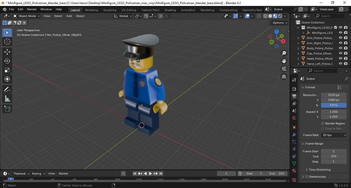 3D model Minifigure LEGO Policeman