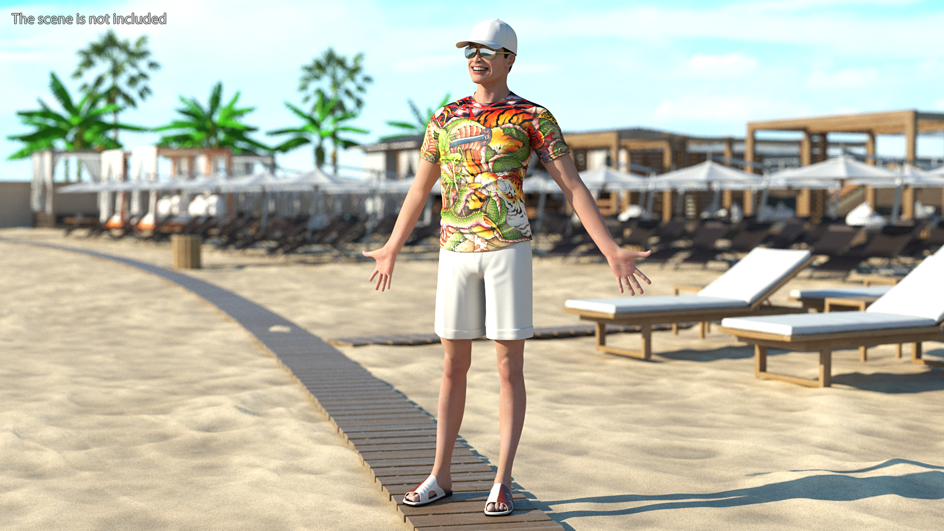 3D Asian Man Summer Outfits Rigged