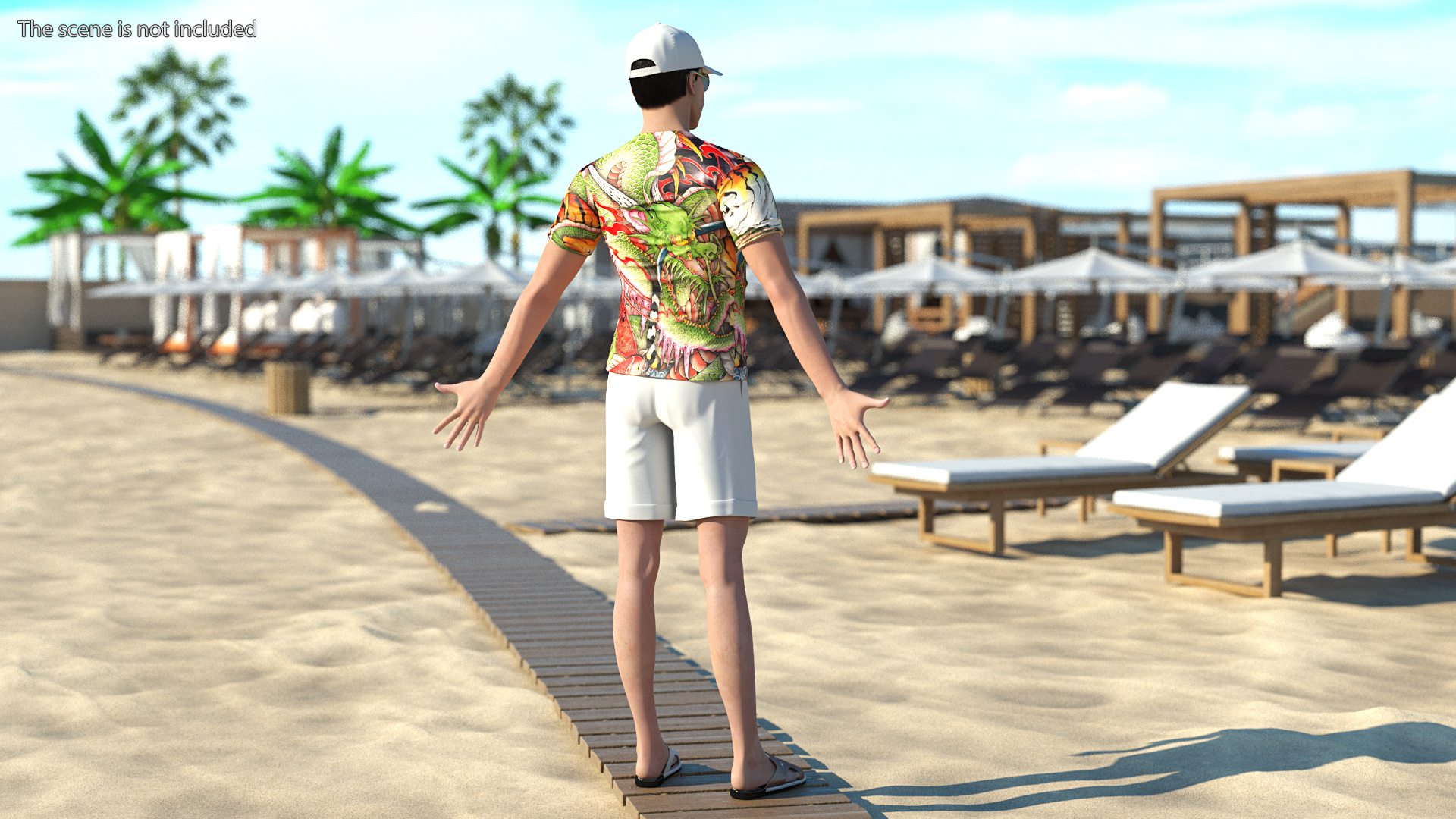 3D Asian Man Summer Outfits Rigged