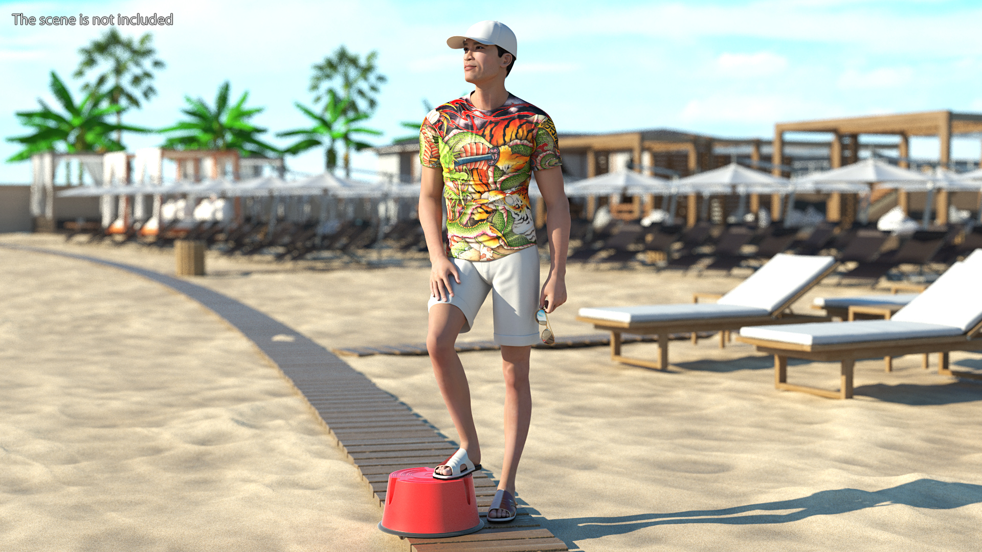 3D Asian Man Summer Outfits Rigged