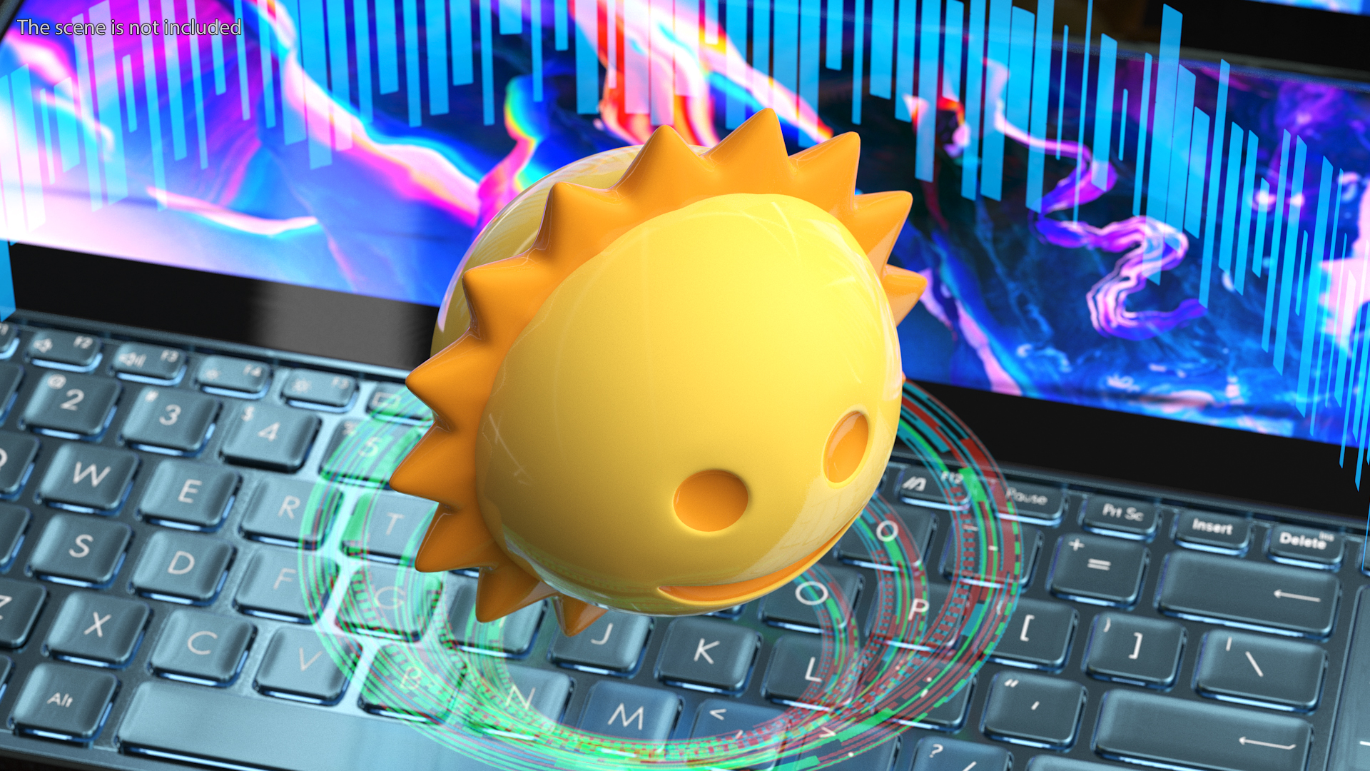 3D Sunface Emoji model