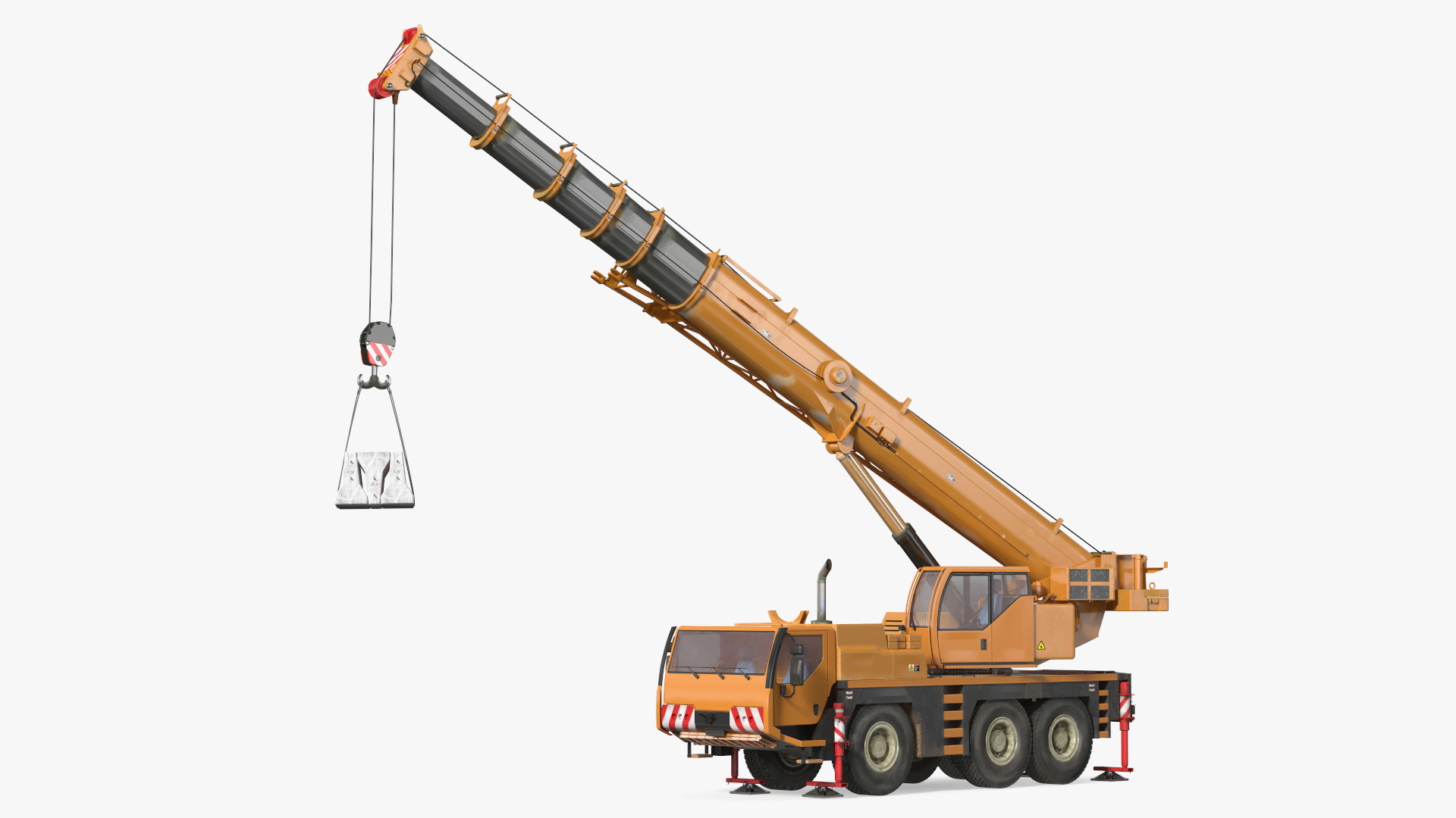 3D model Compact Crane Liebherr with Concrete Barriers