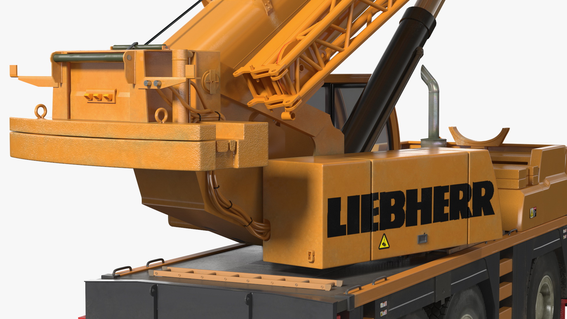 3D model Compact Crane Liebherr with Concrete Barriers