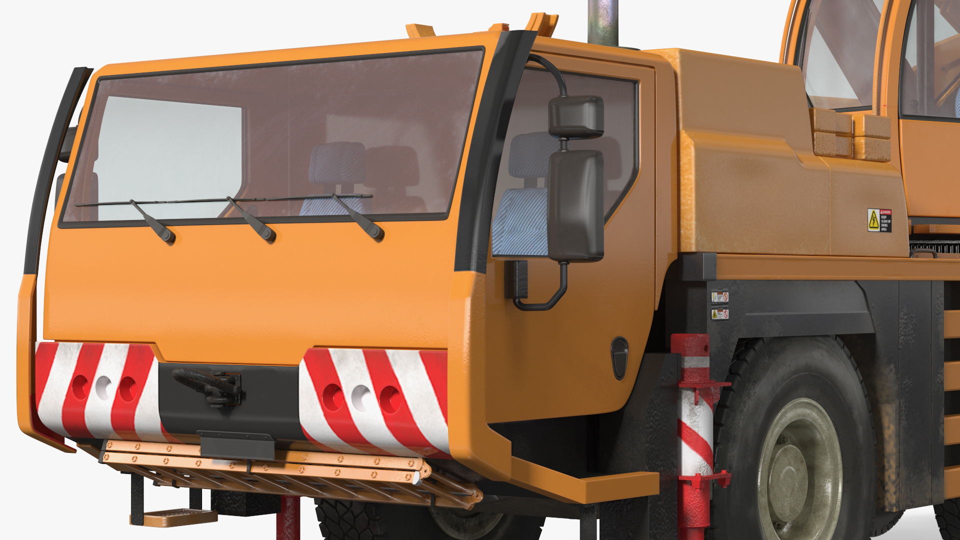 3D model Compact Crane Liebherr with Concrete Barriers