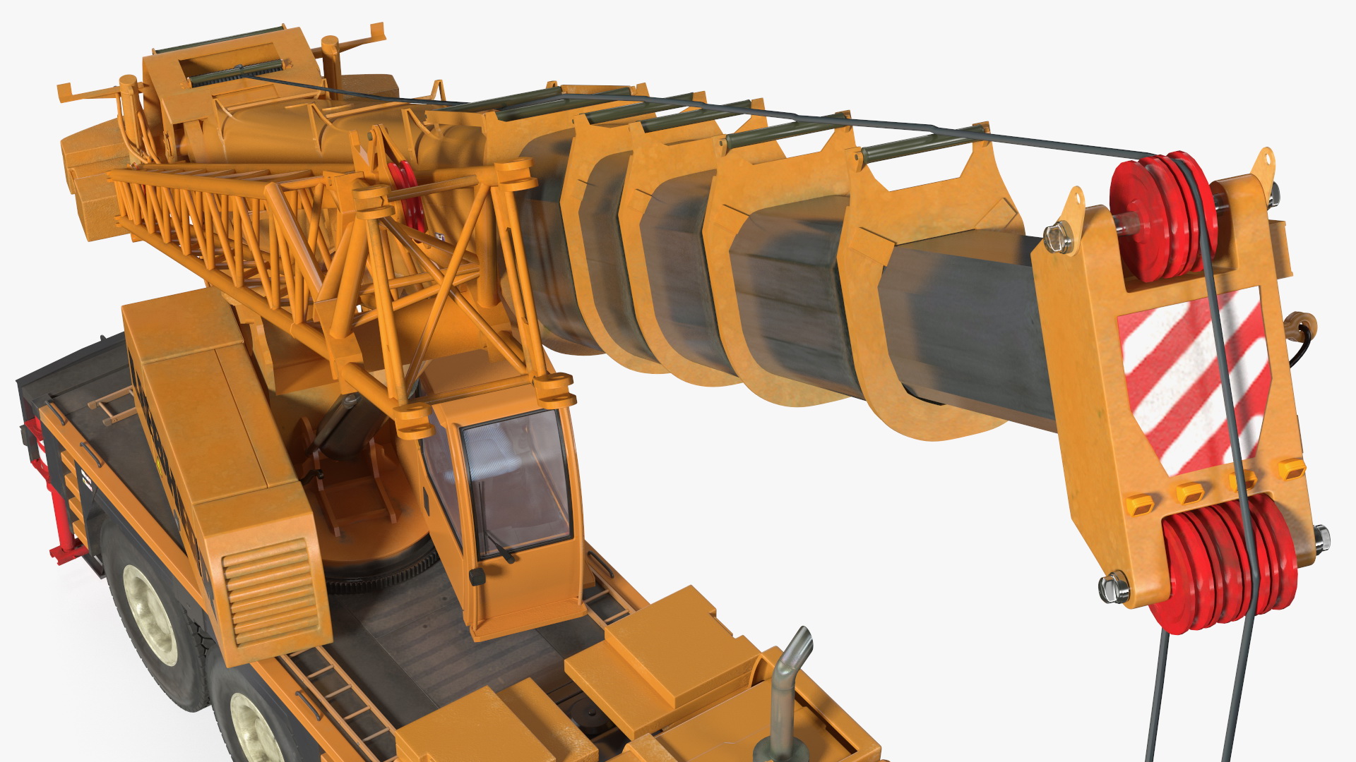 3D model Compact Crane Liebherr with Concrete Barriers