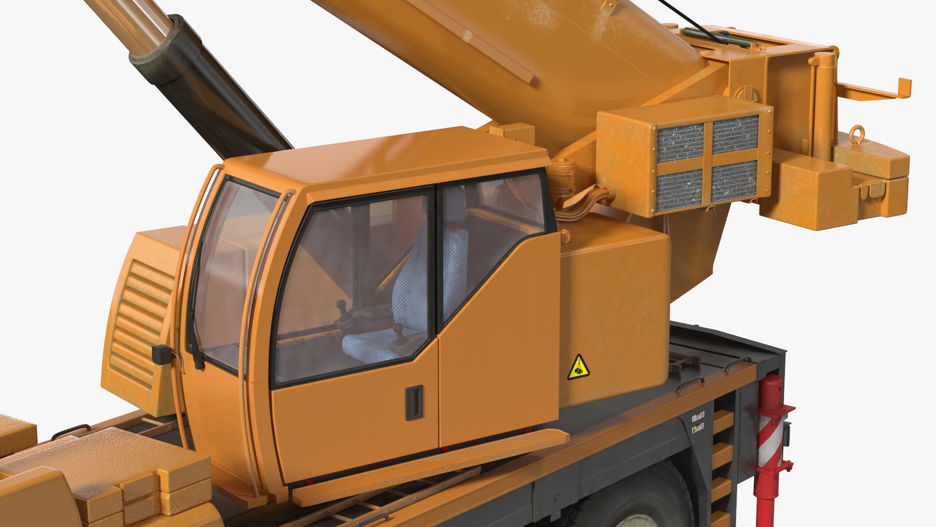 3D model Compact Crane Liebherr with Concrete Barriers