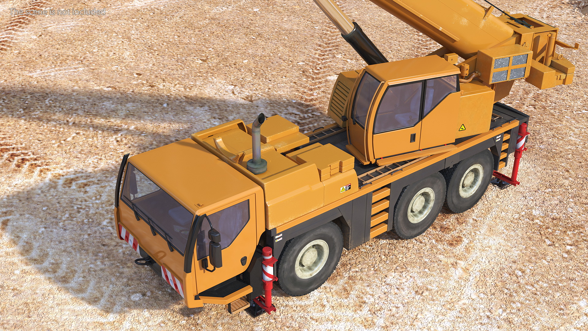 3D model Compact Crane Liebherr with Concrete Barriers