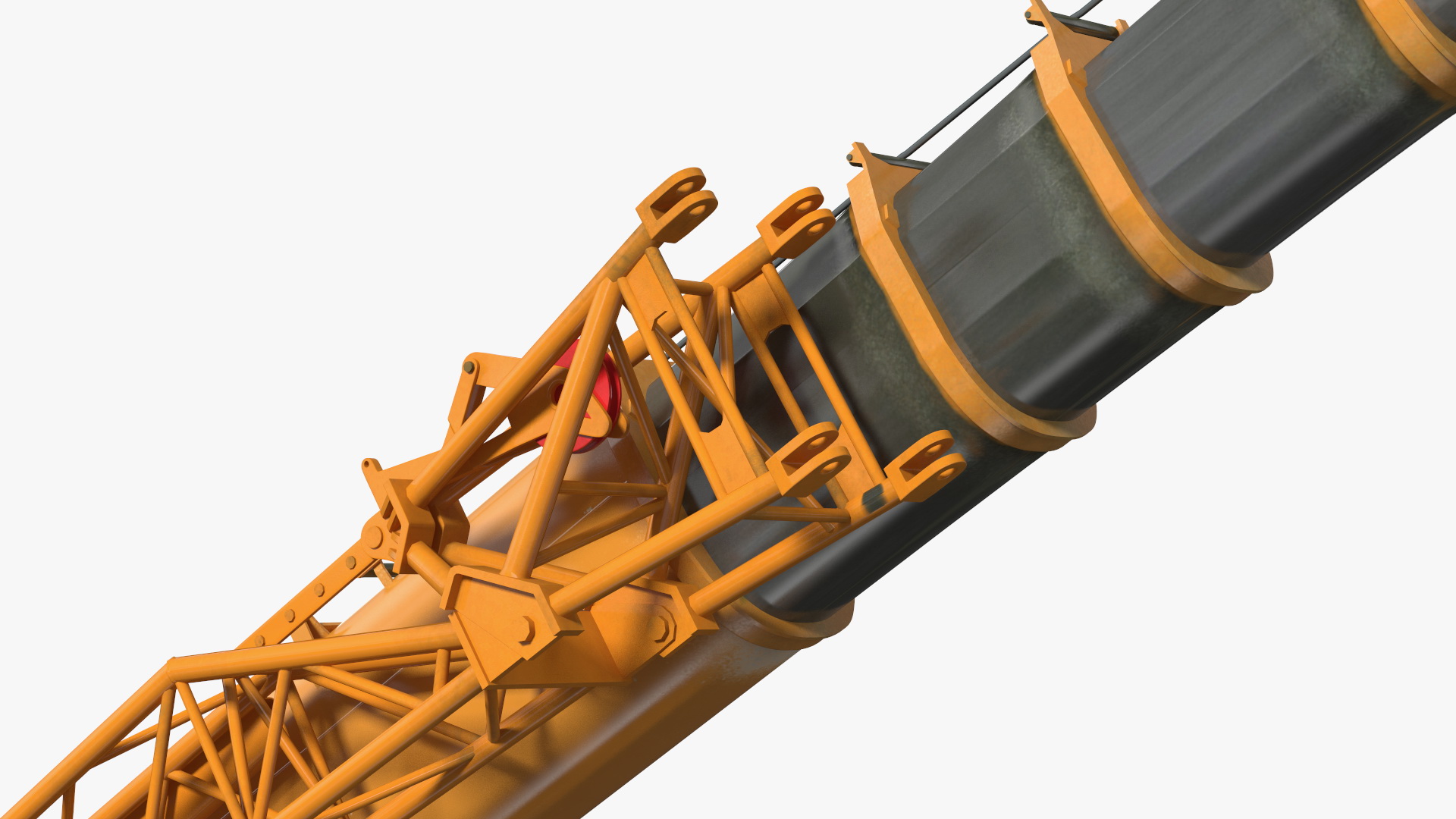 3D model Compact Crane Liebherr with Concrete Barriers