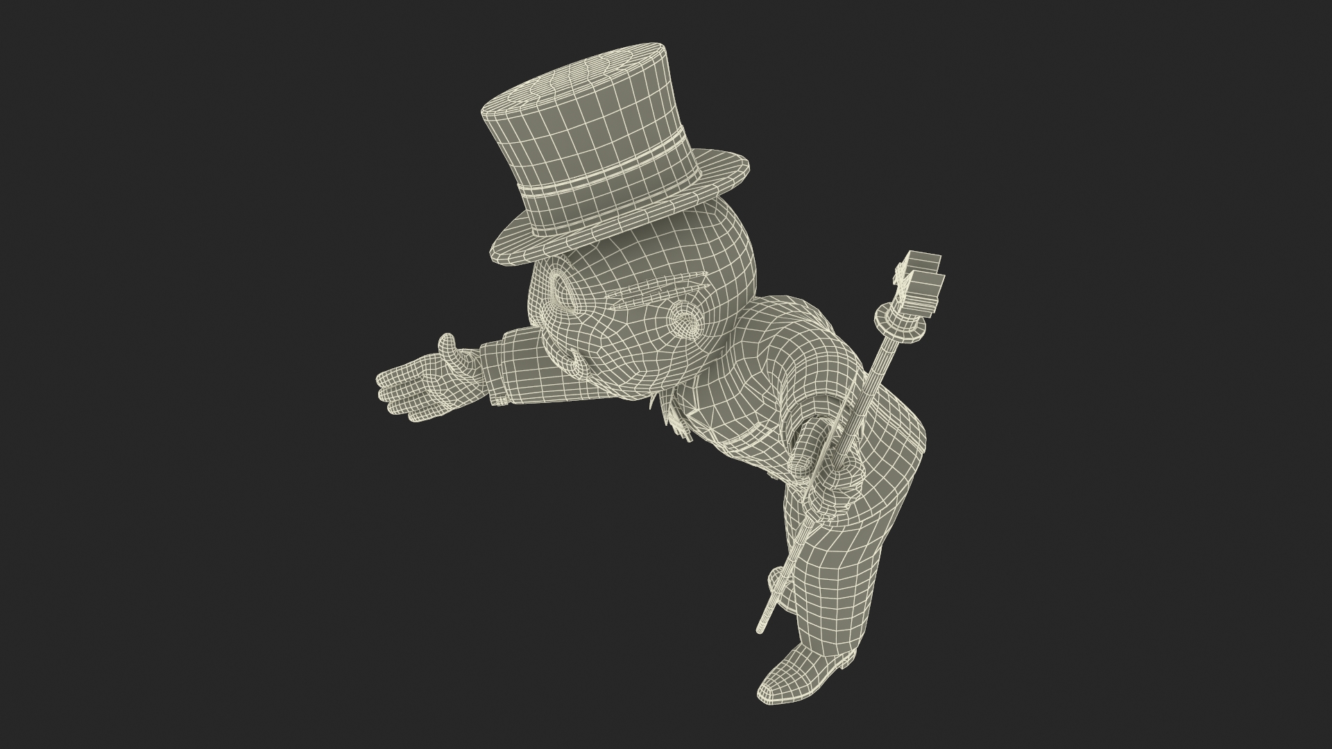 Mr Monopoly Handshake Pose for 3D Print 3D model