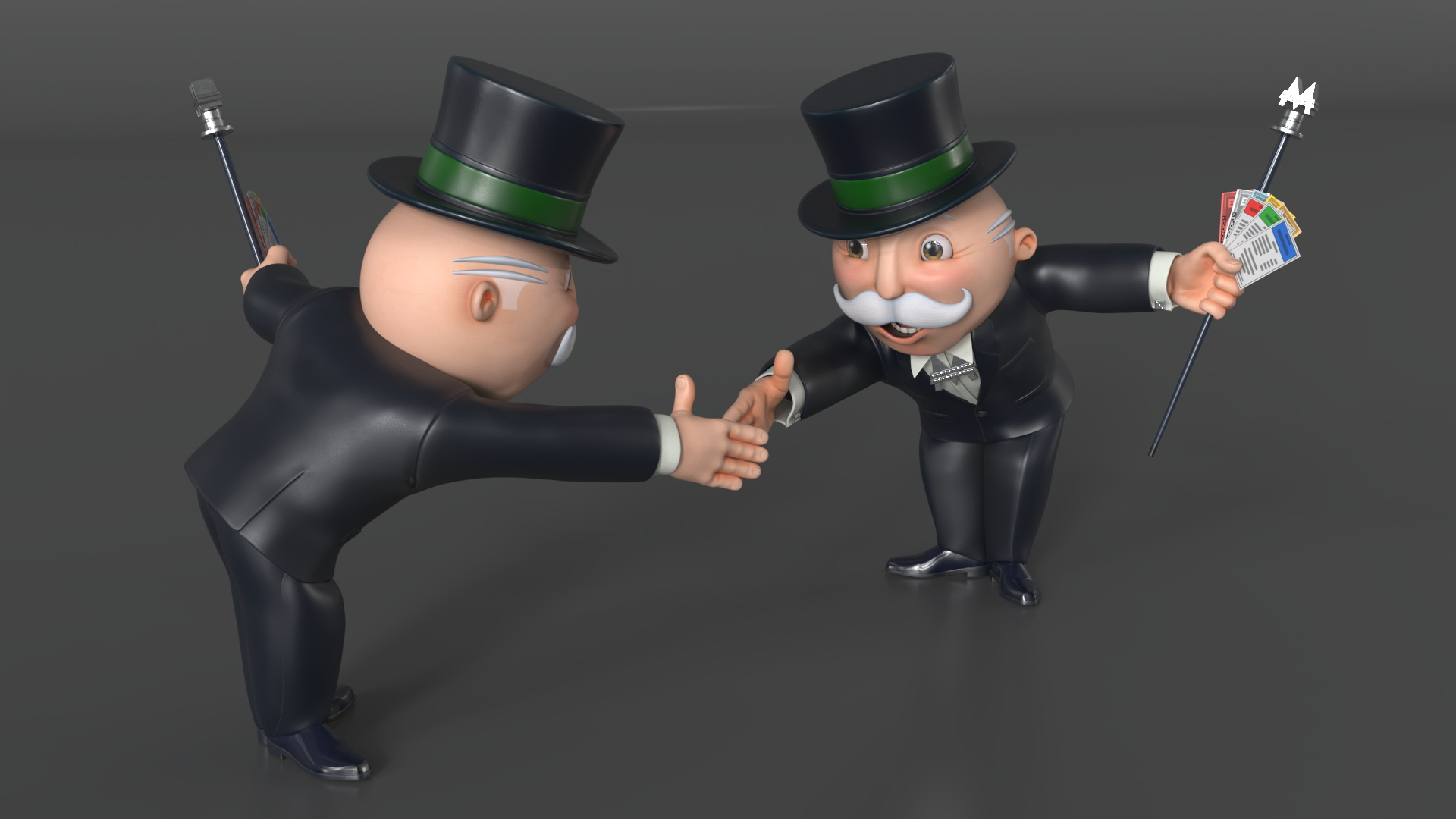 Mr Monopoly Handshake Pose for 3D Print 3D model