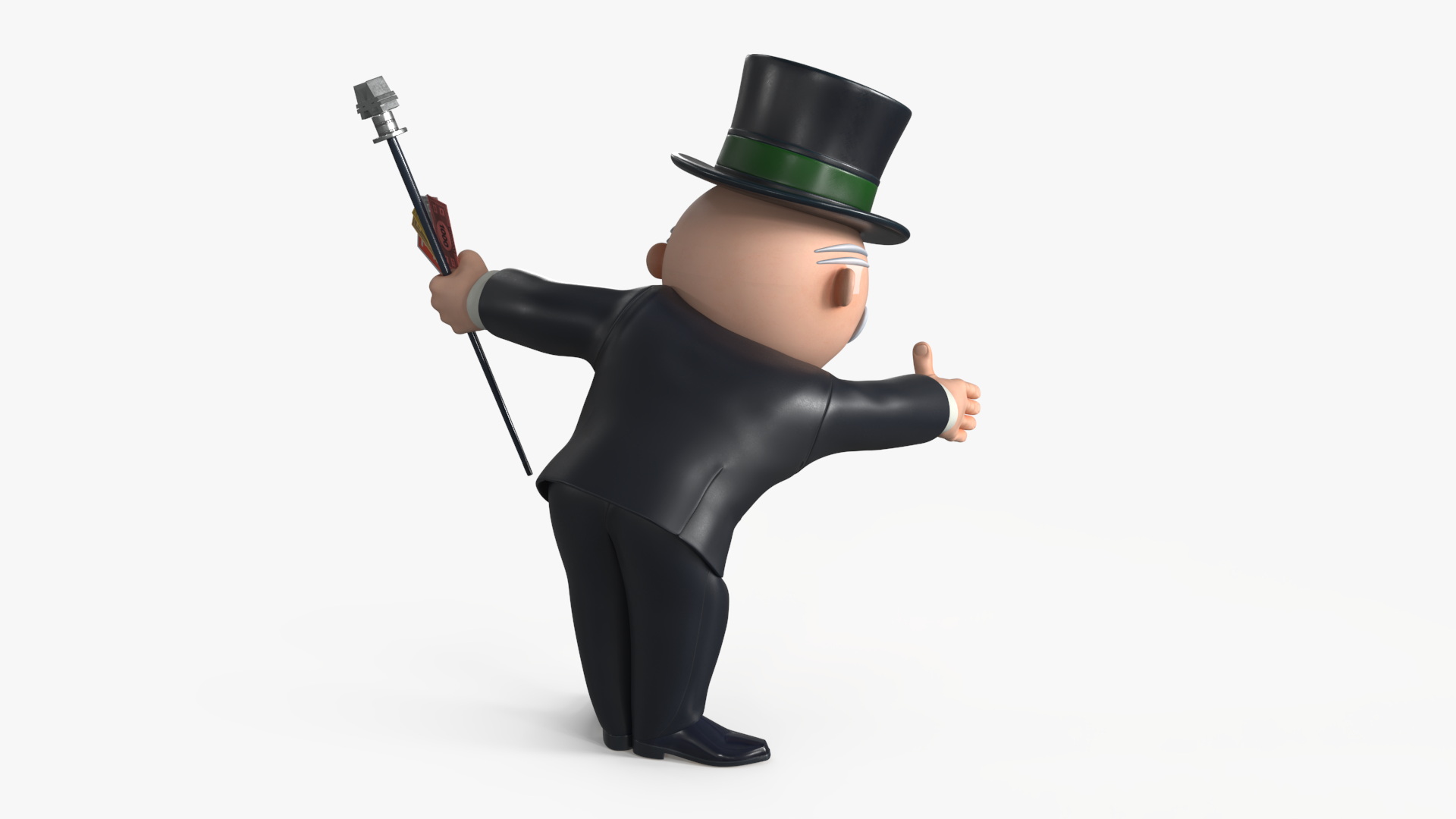 Mr Monopoly Handshake Pose for 3D Print 3D model