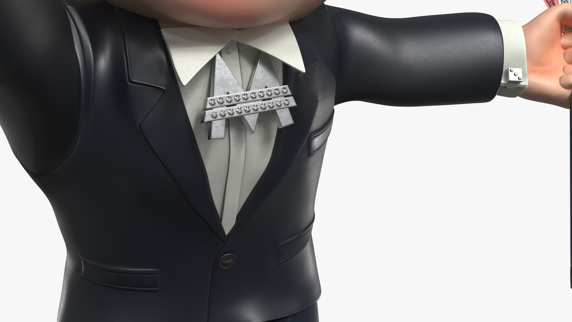 Mr Monopoly Handshake Pose for 3D Print 3D model