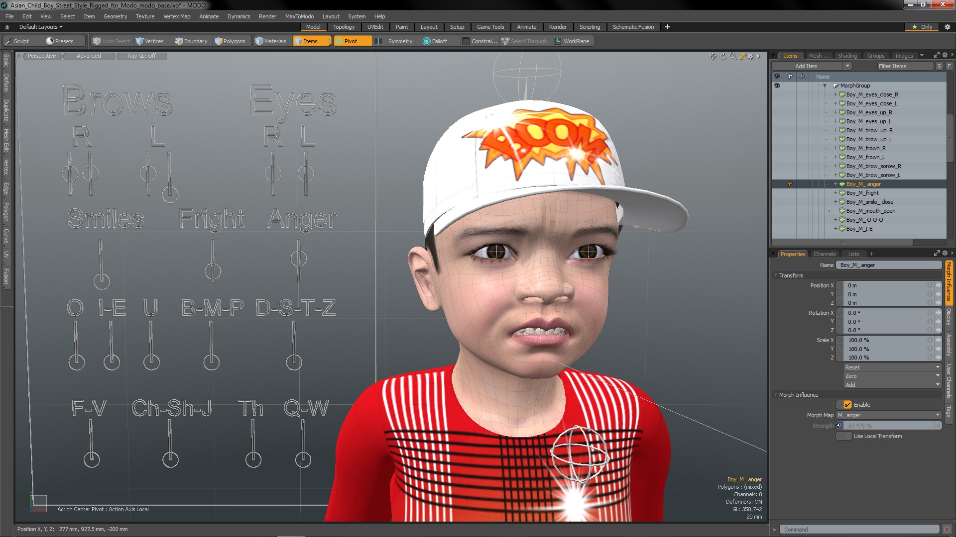 Asian Child Boy Street Style Rigged for Modo 3D model